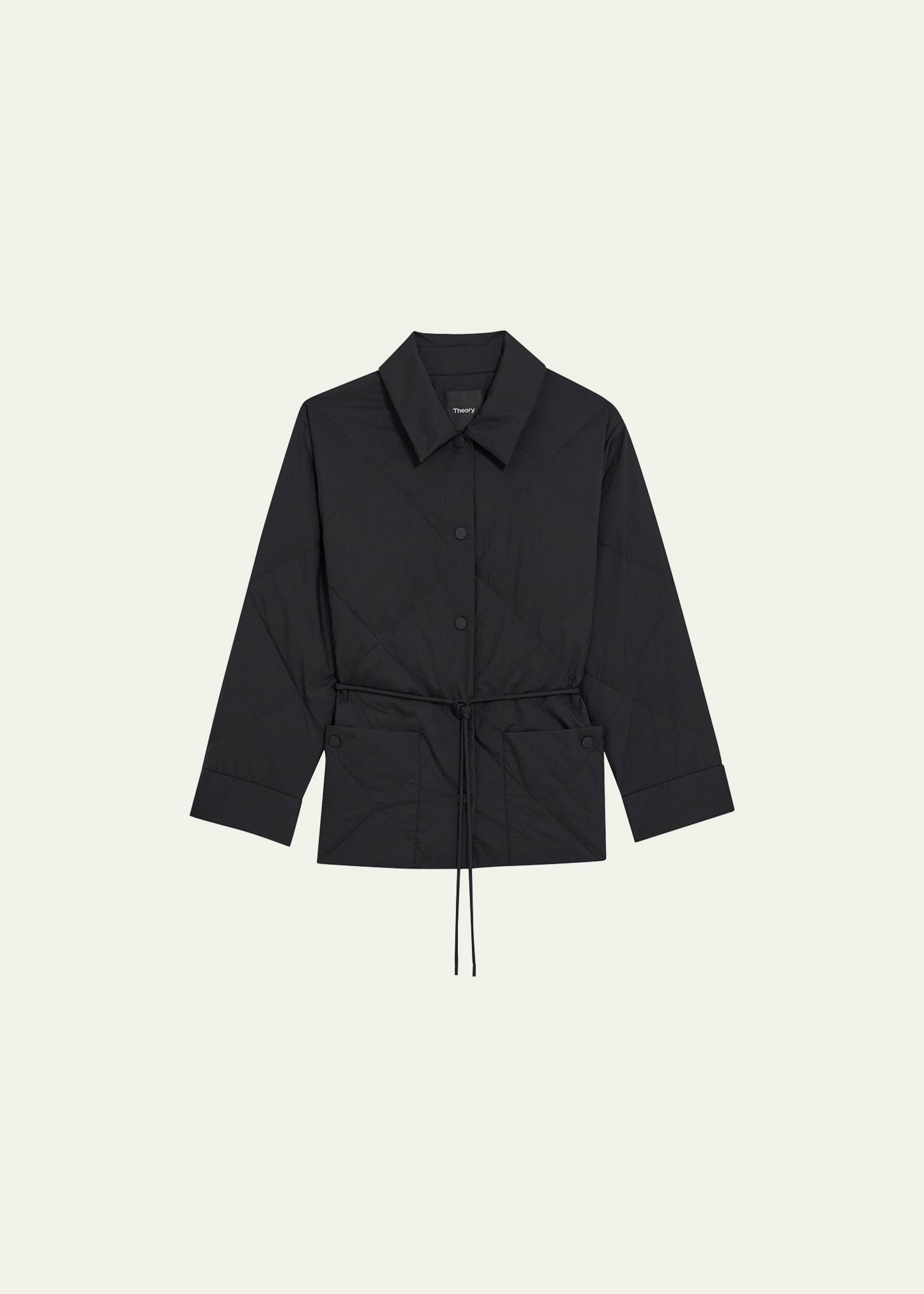 Theory Quilted Jacket In Water-resistant Nylon In Black