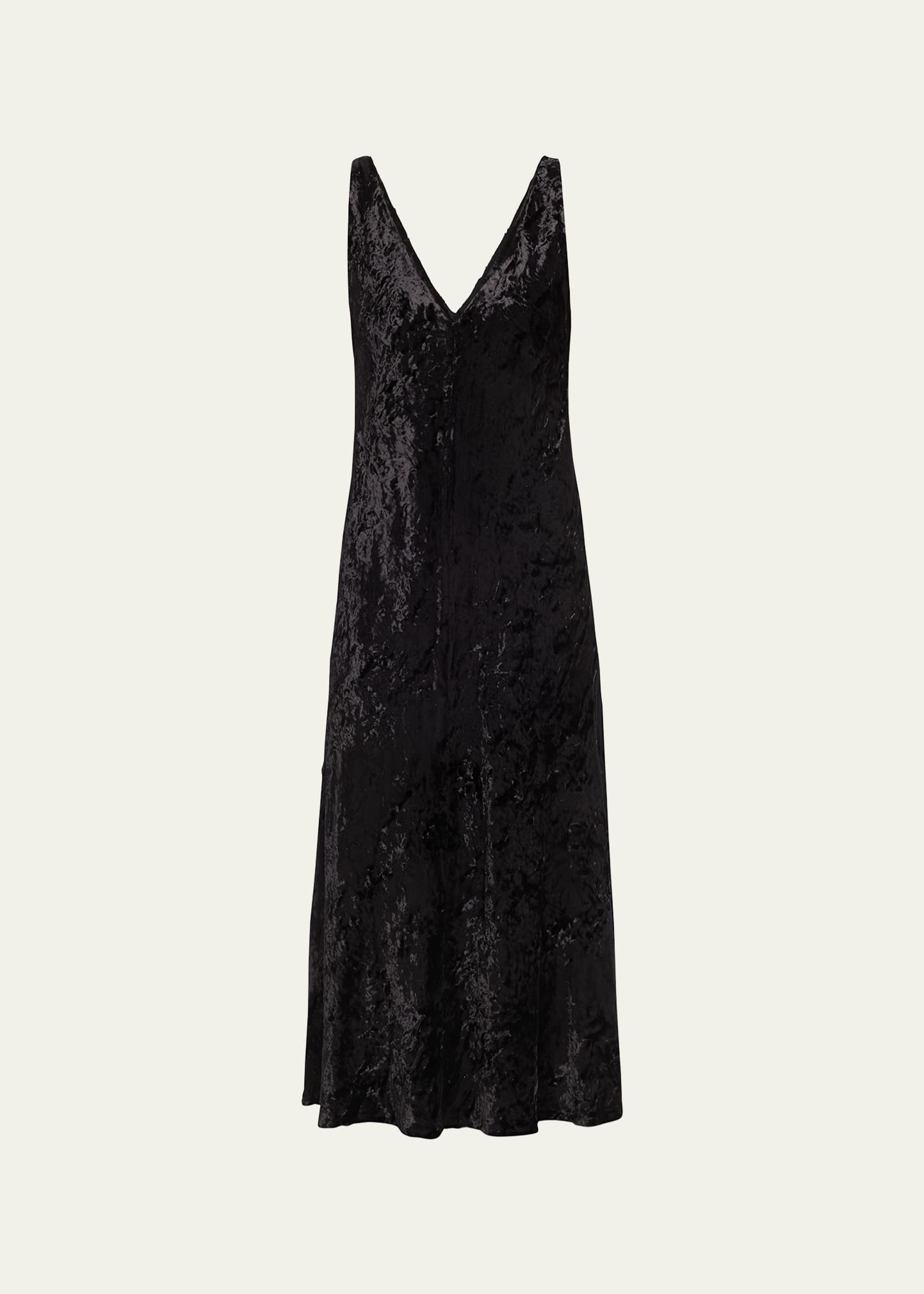 Shop Vince Textured V-neck Mini Slip Dress In Black