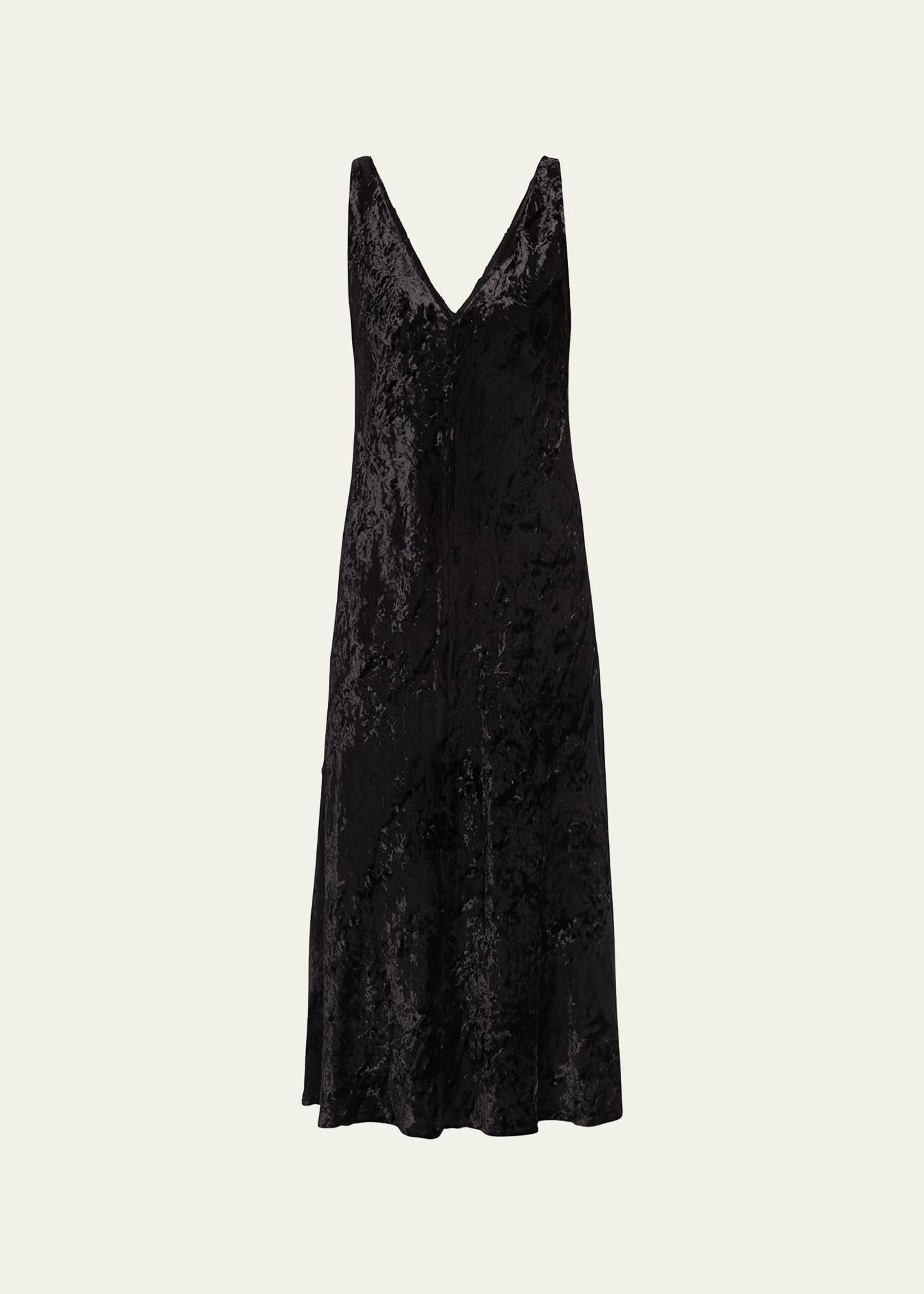Vince Textured V-neck Mini Slip Dress In Black