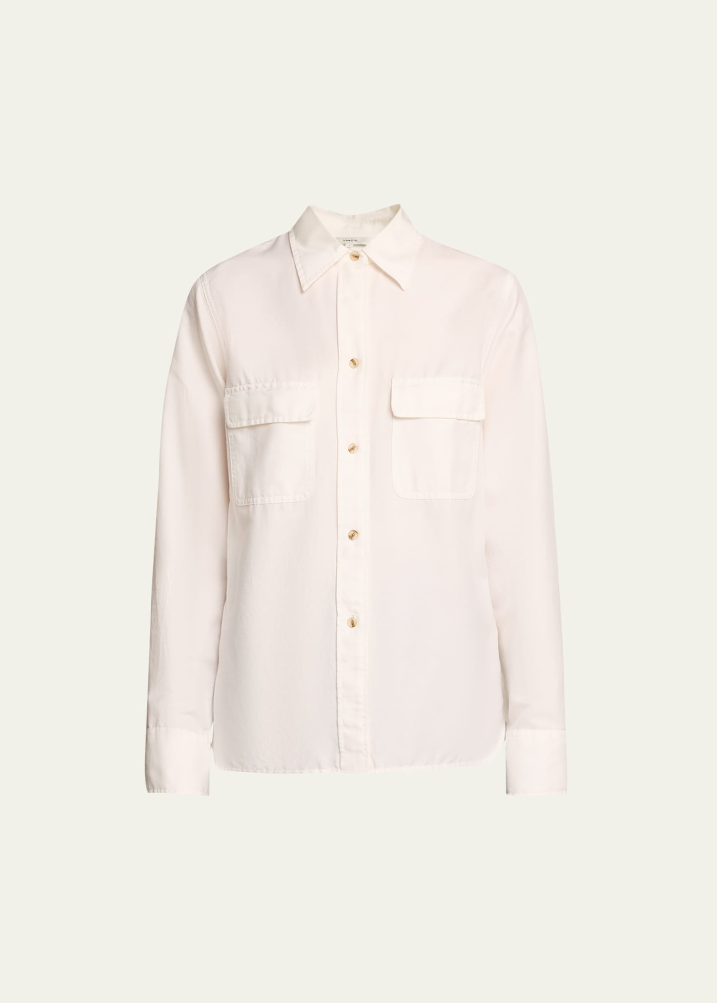 Utility Cotton and Silk Long-Sleeve Button-Front Shirt