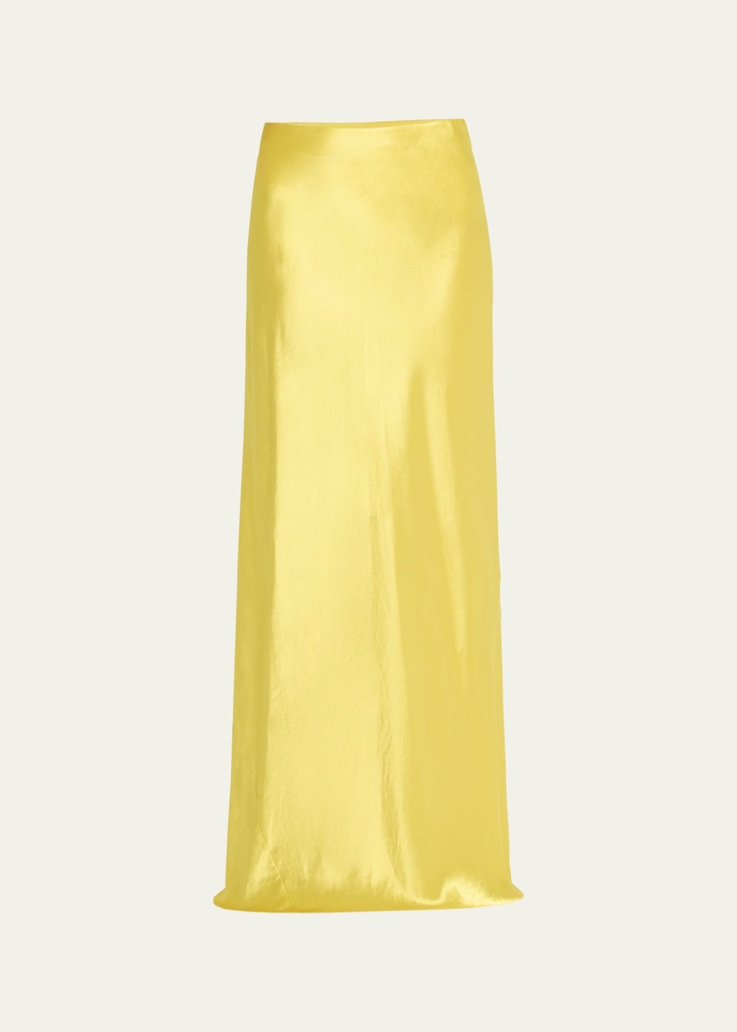 Vince Satin Maxi Skirt In Yellow