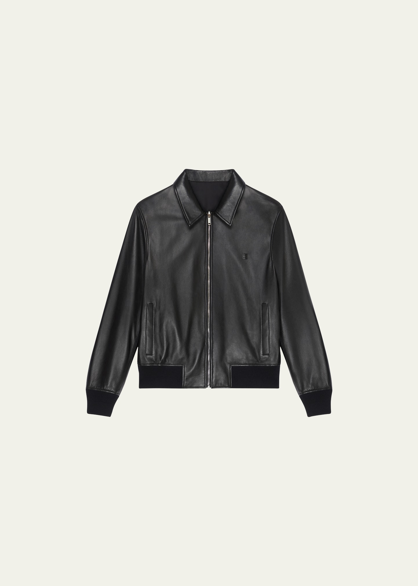 Givenchy Men's Reversible Leather And Polyester Bomber Jacket In Black