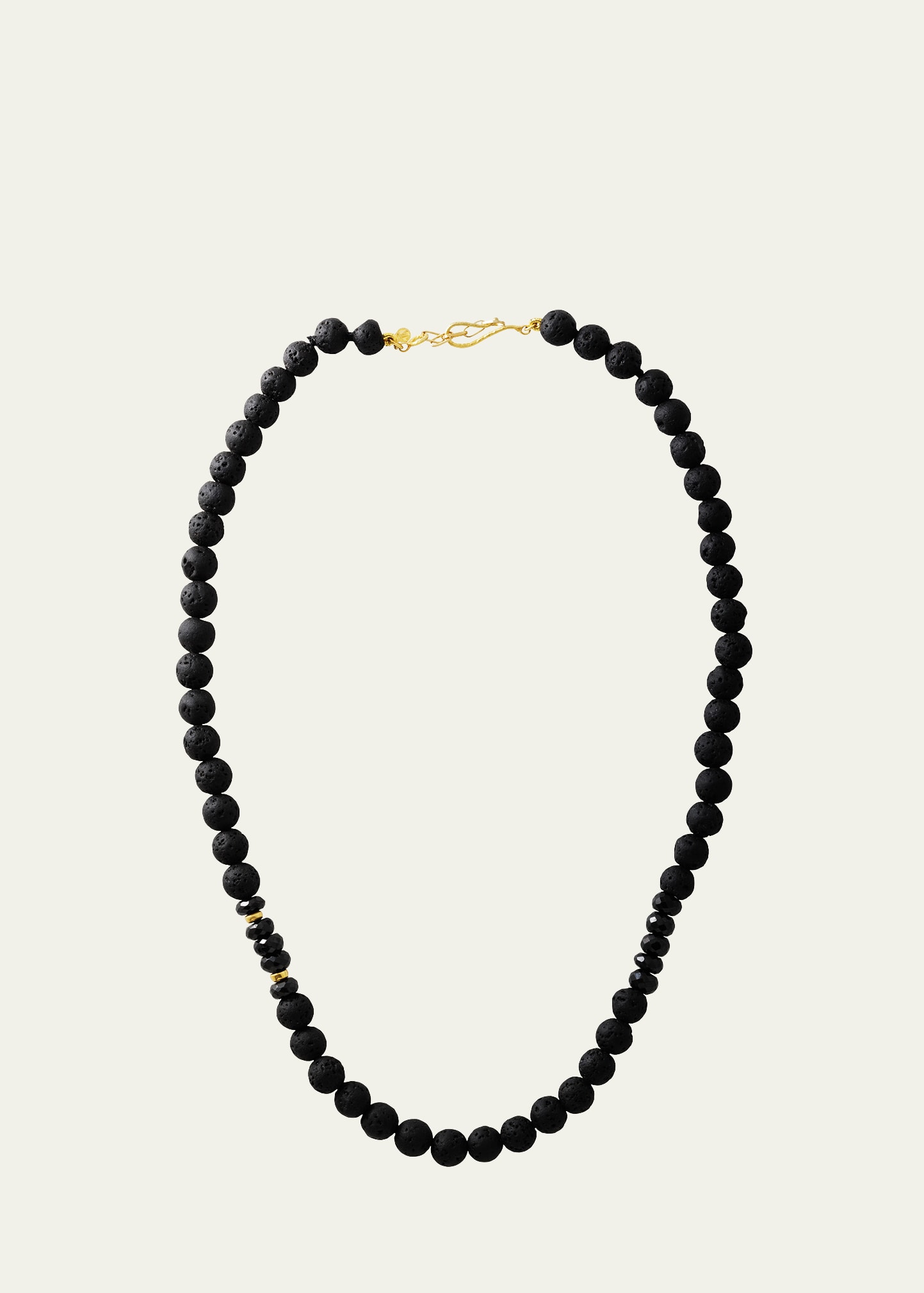 Jorge Adeler Men's Lava Rock Beaded Necklace In Black