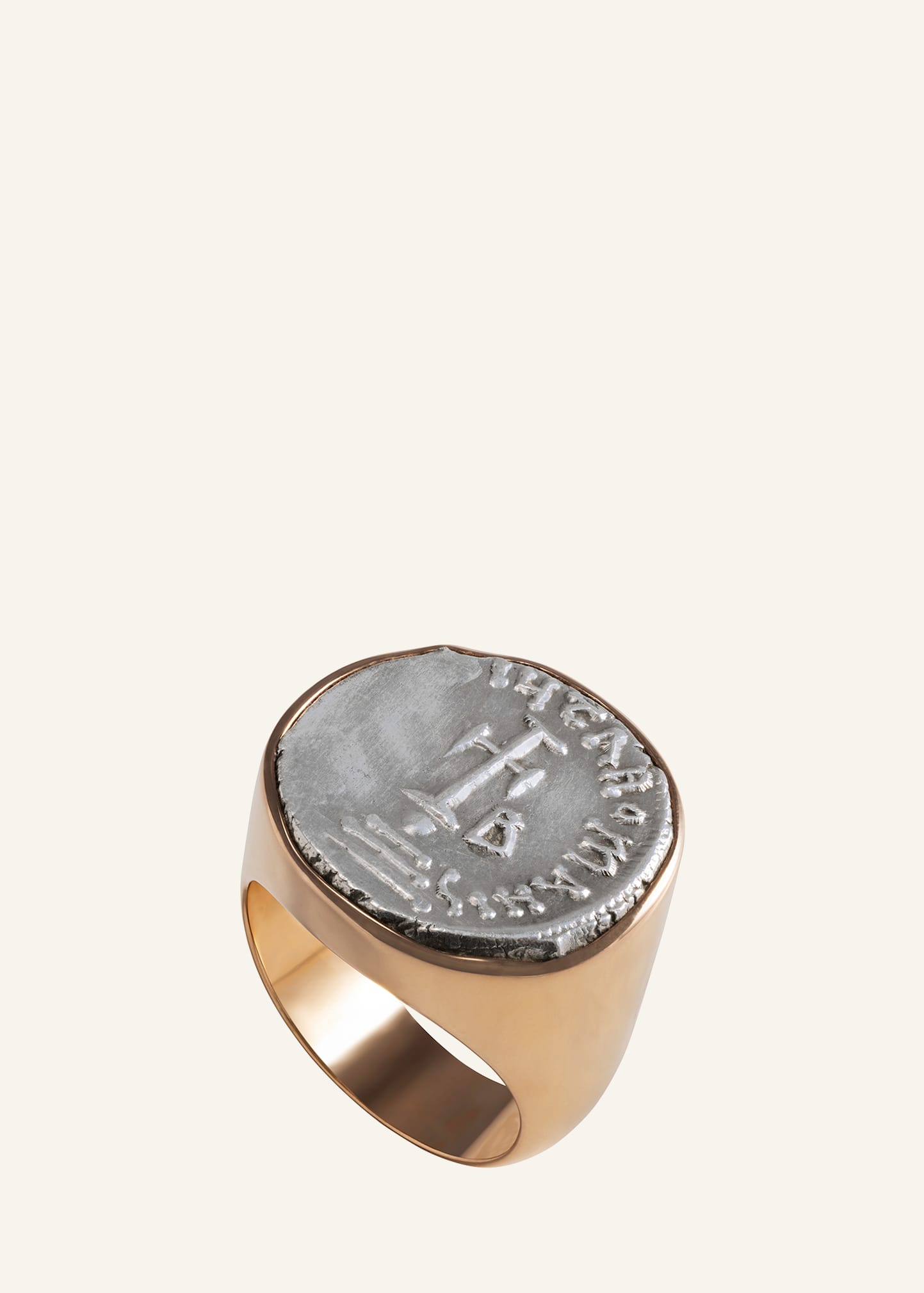 Jorge Adeler Men's 18k Rose Gold Authentic Constans Ii Coin Ring