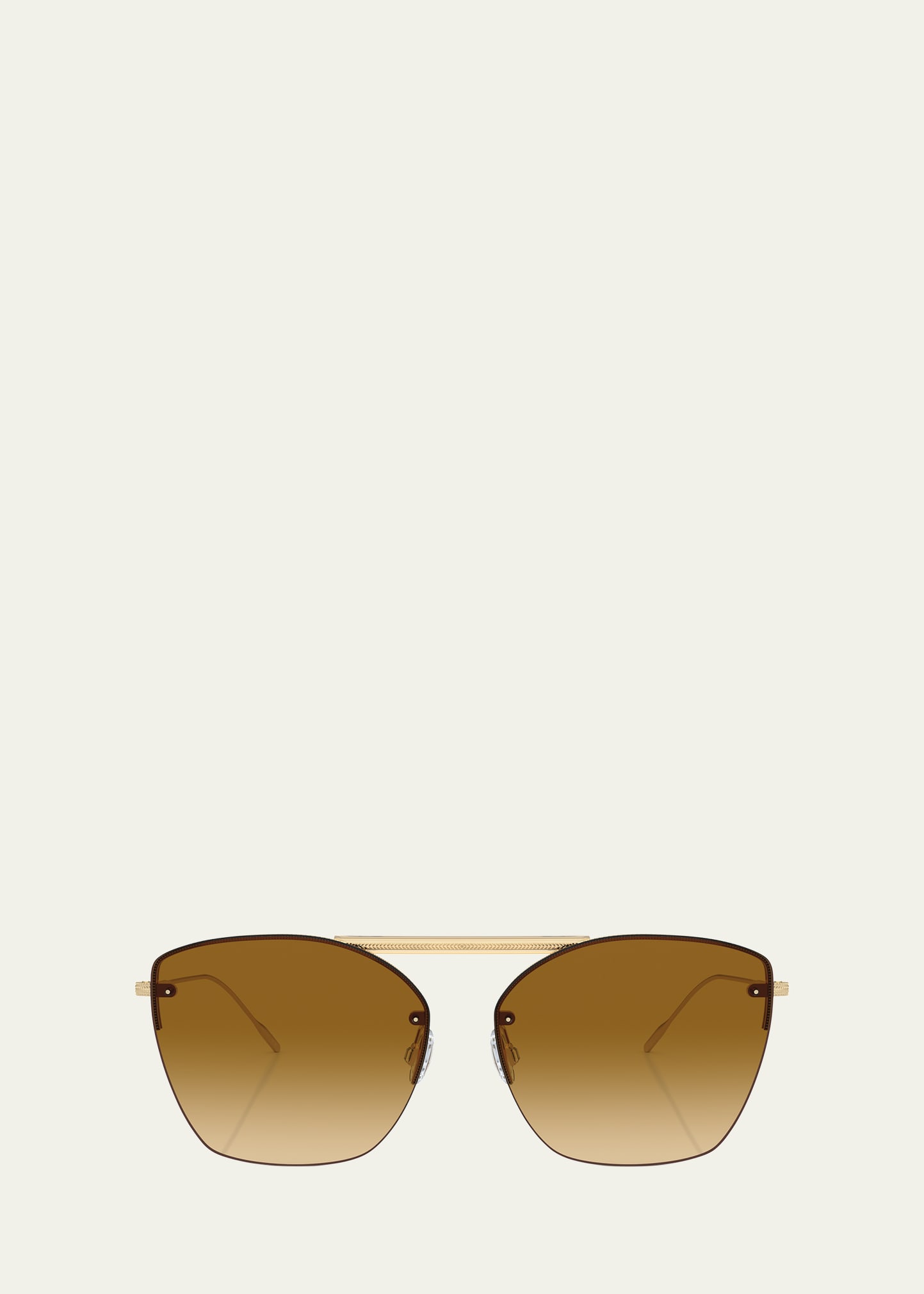 Shop Oliver Peoples Ziane Gradient Metal Aviator Sunglasses In Gold