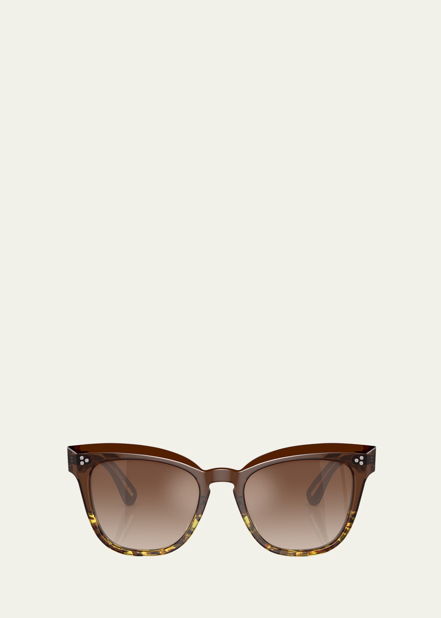 Oliver Peoples Beveled Acetate & Plastic Butterfly Sunglasses In Dark Brown