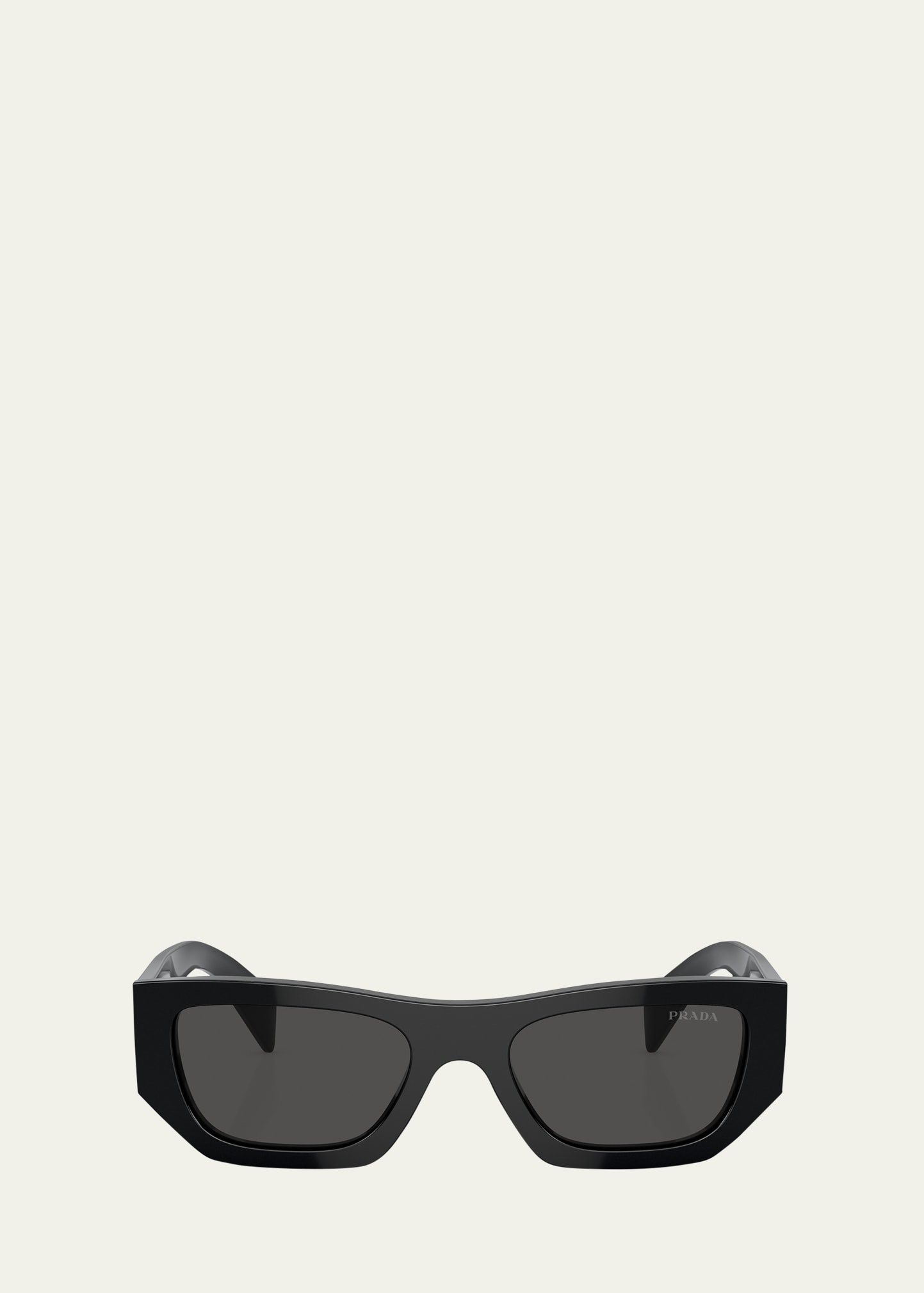 Prada Womens Black Pr A01s Pillow-shaped Acetate Sunglasses In Black