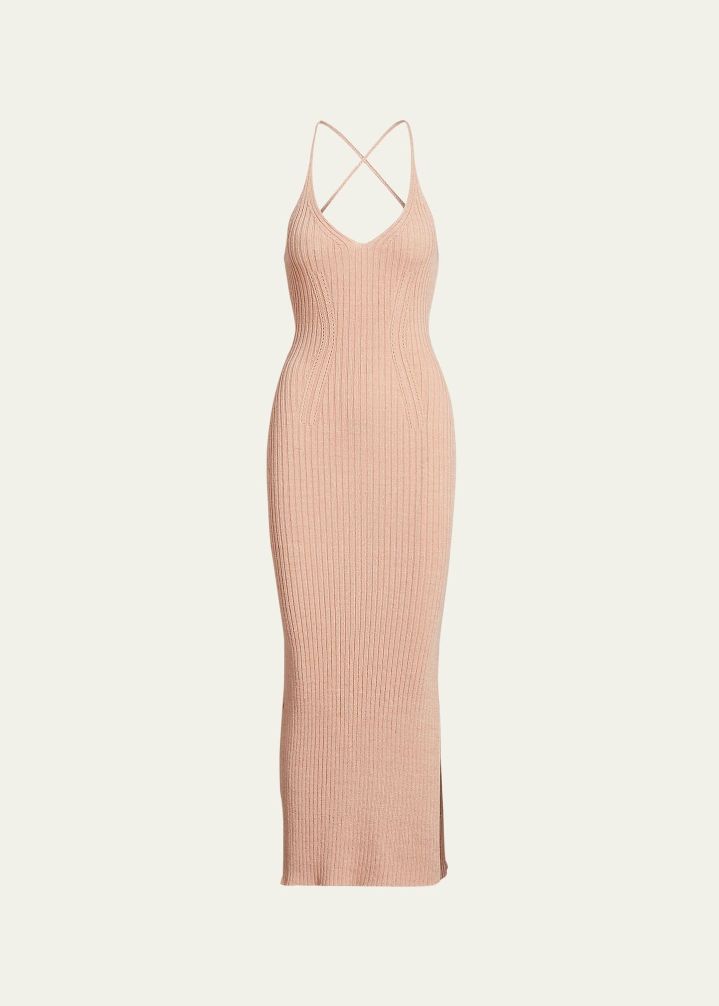 Ribbed Backless Cocktail Dress