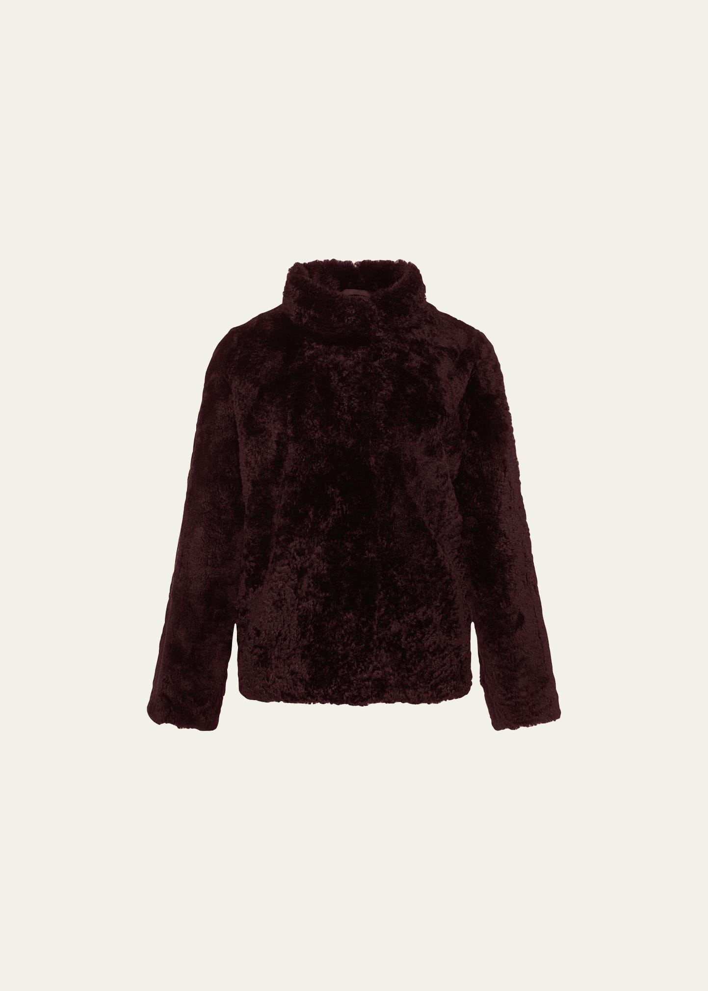 Gorski Sheared Cashmere Overcoat In Dark Burgundy
