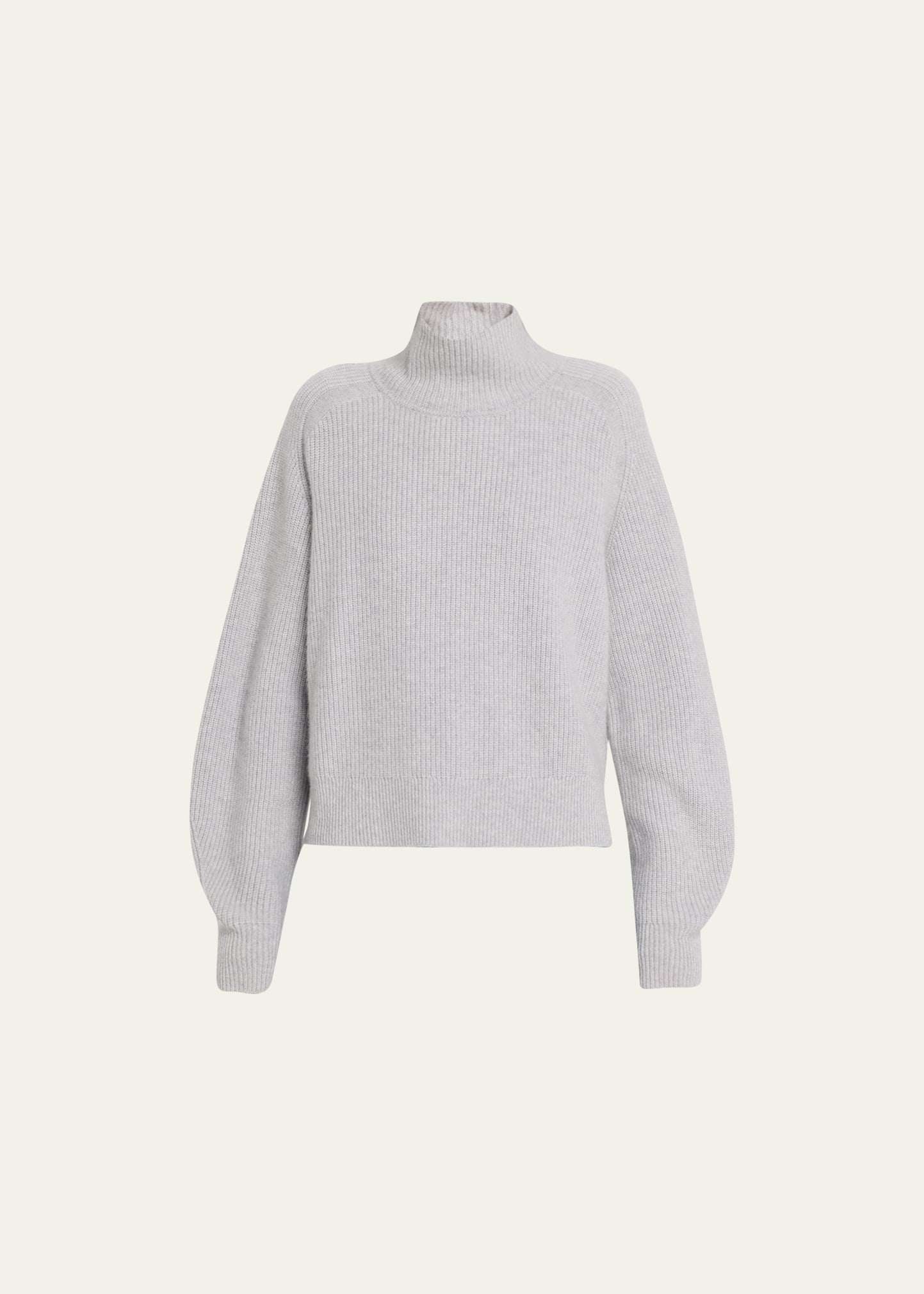 Guest In Residence Cashmere Rib Cropped Turtleneck Sweater In Stone
