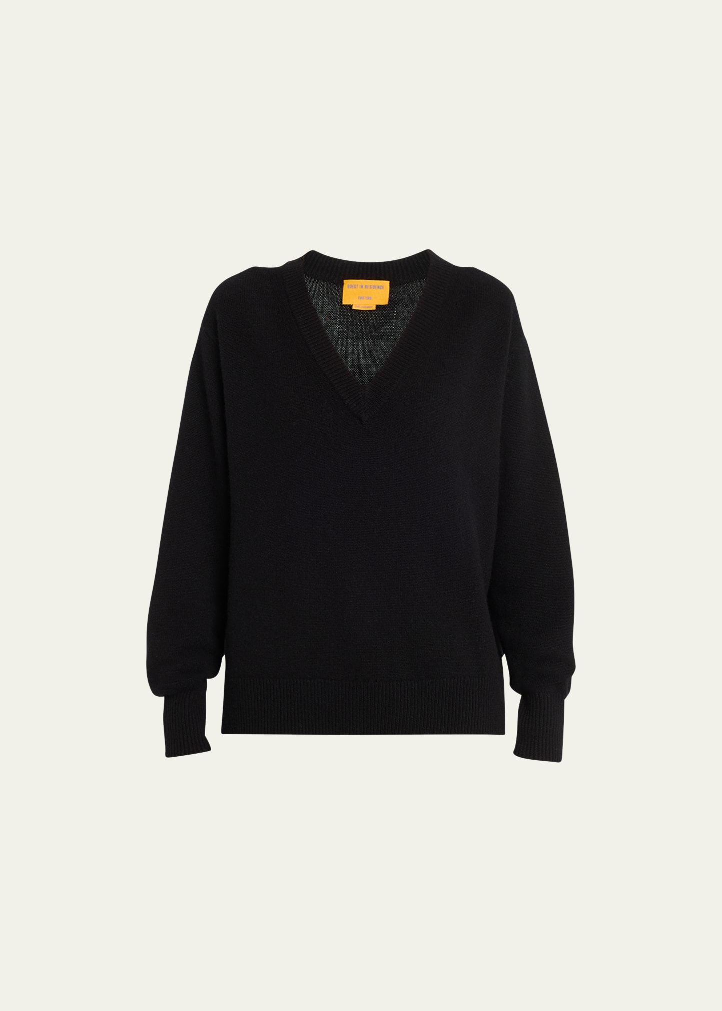 Shop Guest In Residence The V Cashmere Pullover Sweater In Black