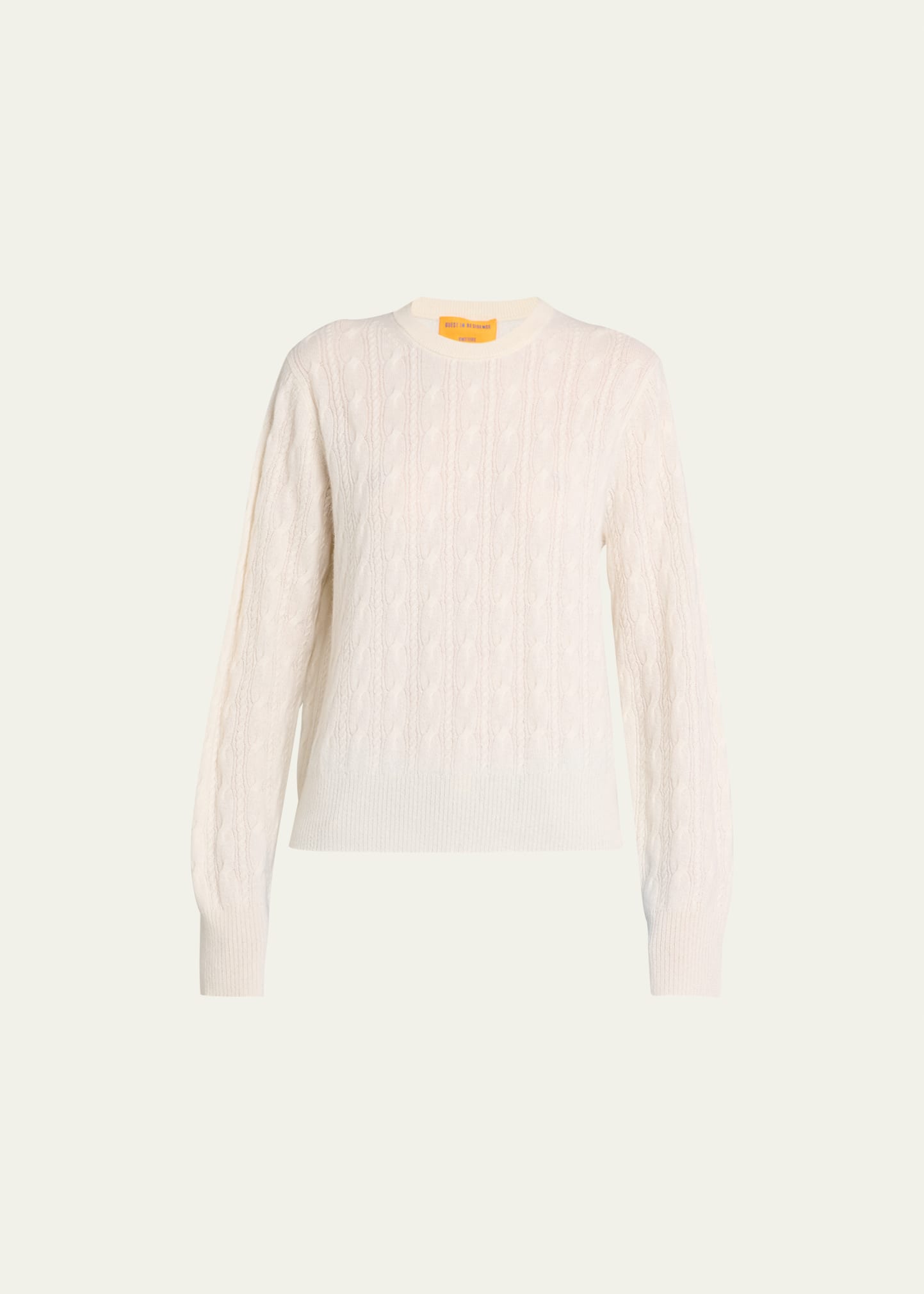 GUEST IN RESIDENCE CASHMERE CABLE-KNIT CREWNECK SWEATER