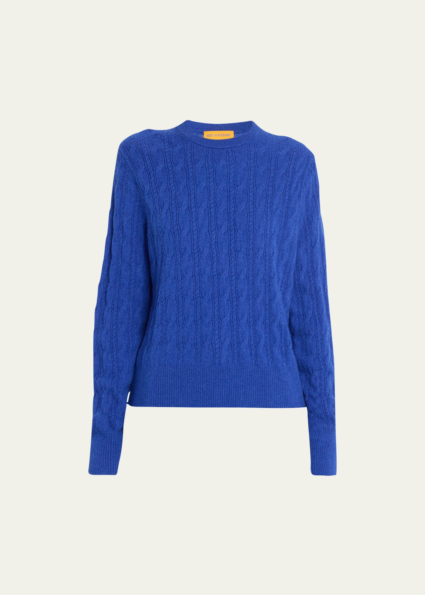 Guest In Residence Cashmere Cable-knit Crewneck Sweater In Cobalt