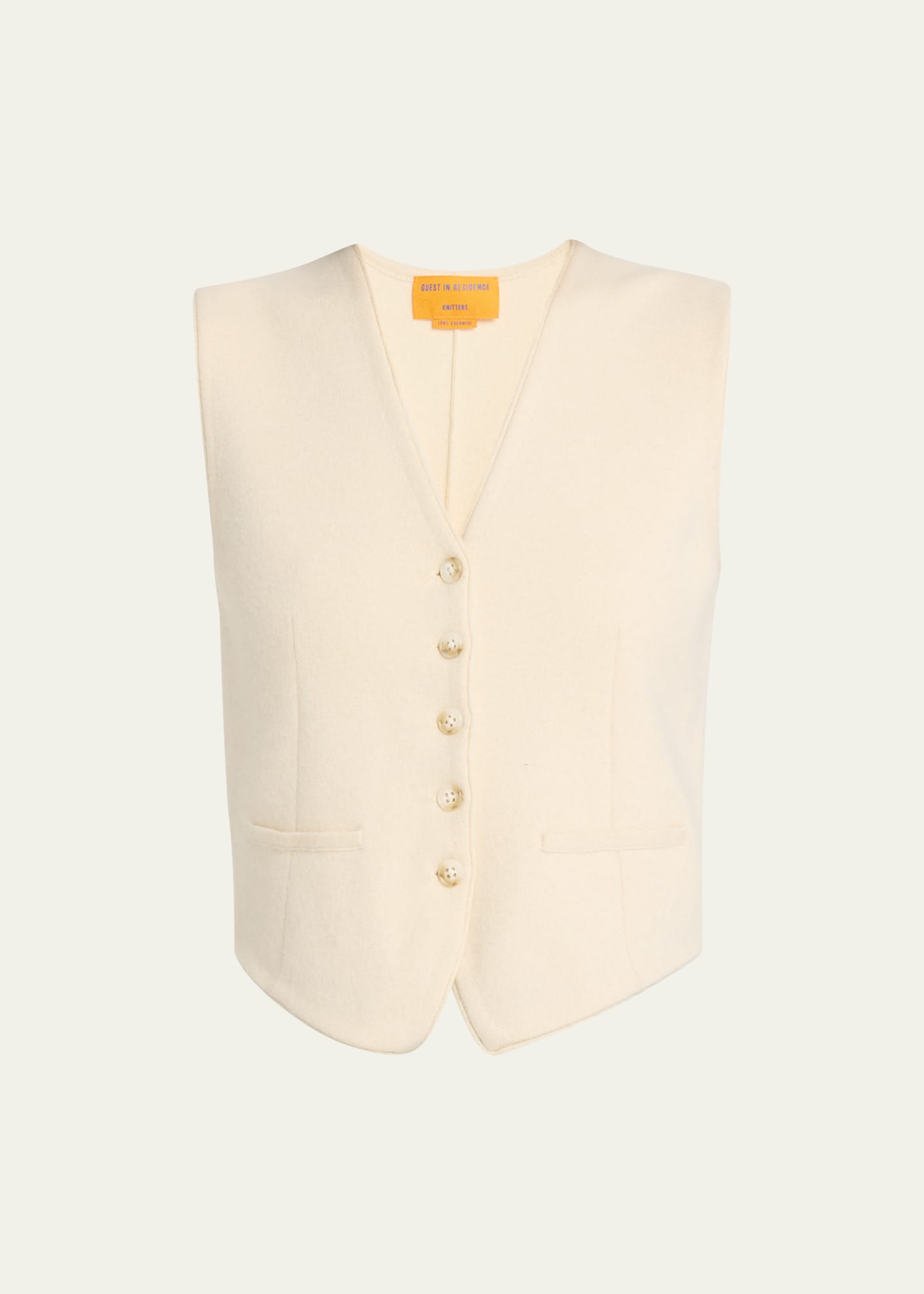 Guest In Residence Tailored Cashmere Vest In Cream