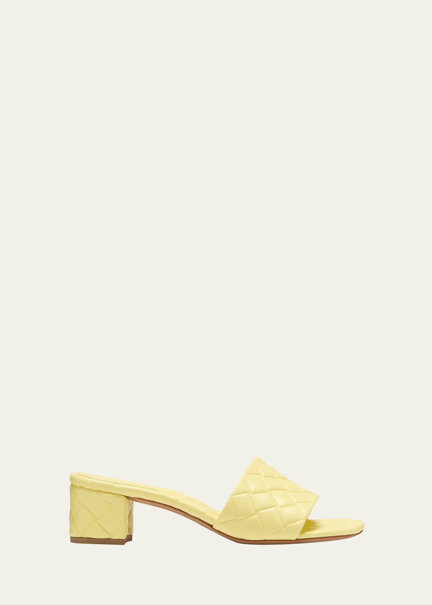 Bottega Veneta Quilted Leather Mule Sandals In Sherbert