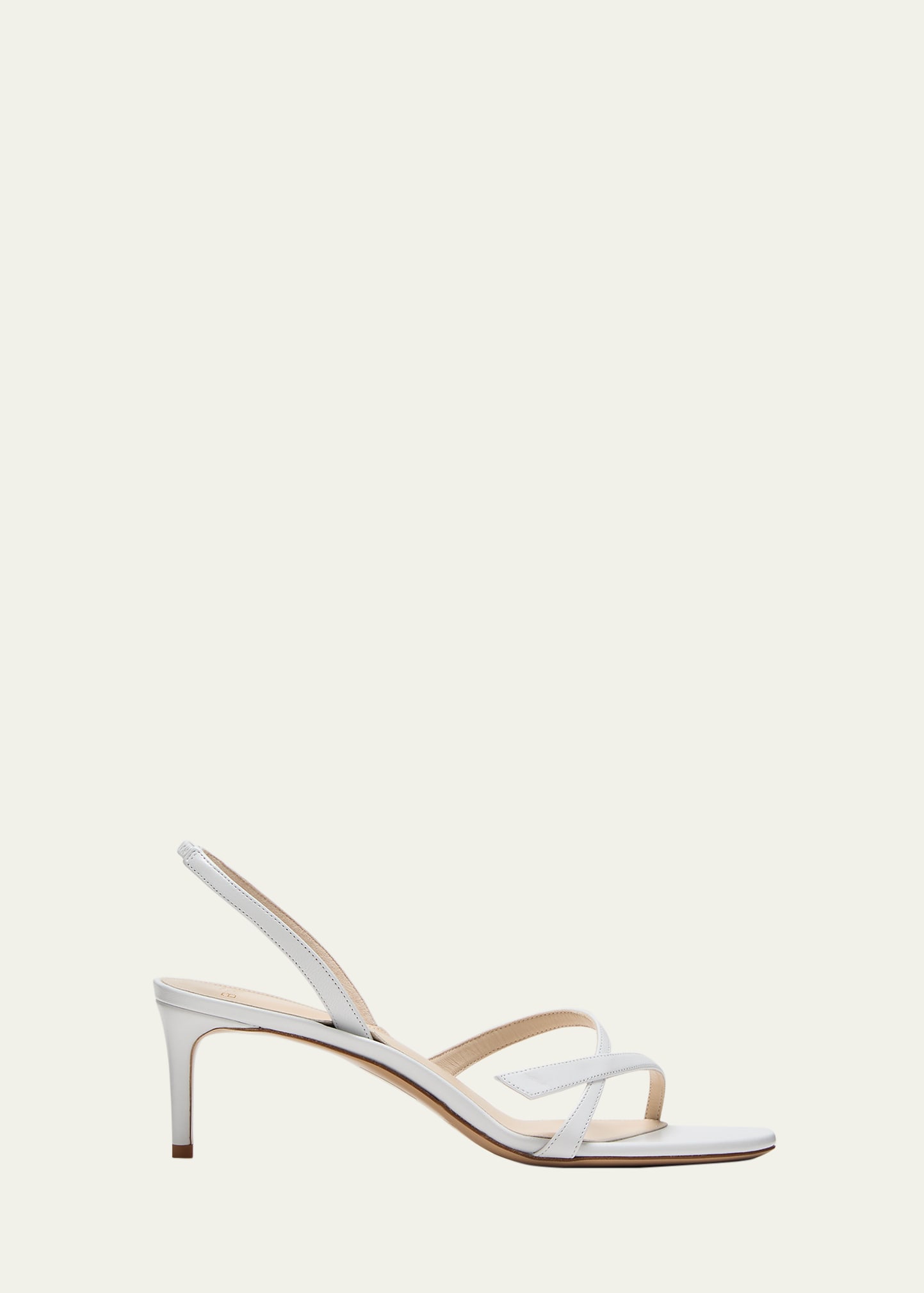 Shop Alexandre Birman Tita Leather Slingback Sandals In White
