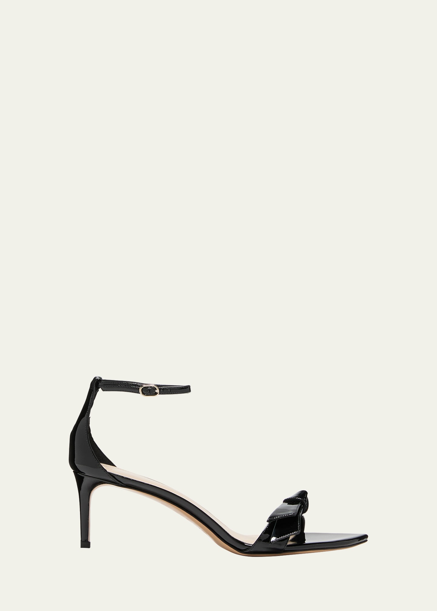 Shop Alexandre Birman Clarita Patent Bow Ankle-strap Sandals In Black