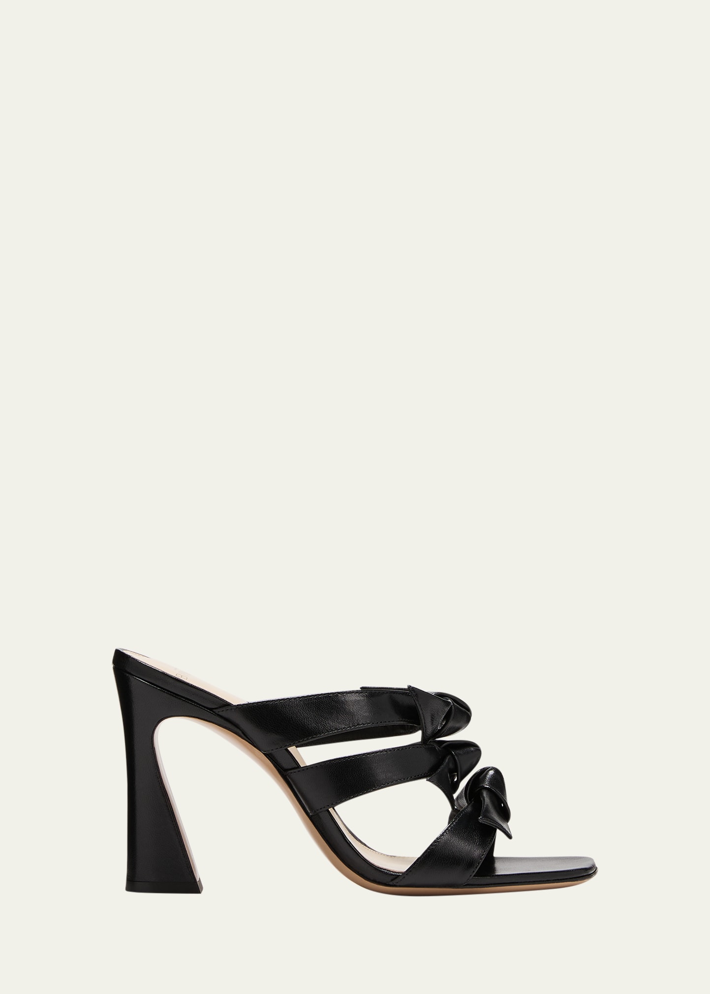 Alexandre Birman Lolita Triple-knot Leather Slide Sandals In Black