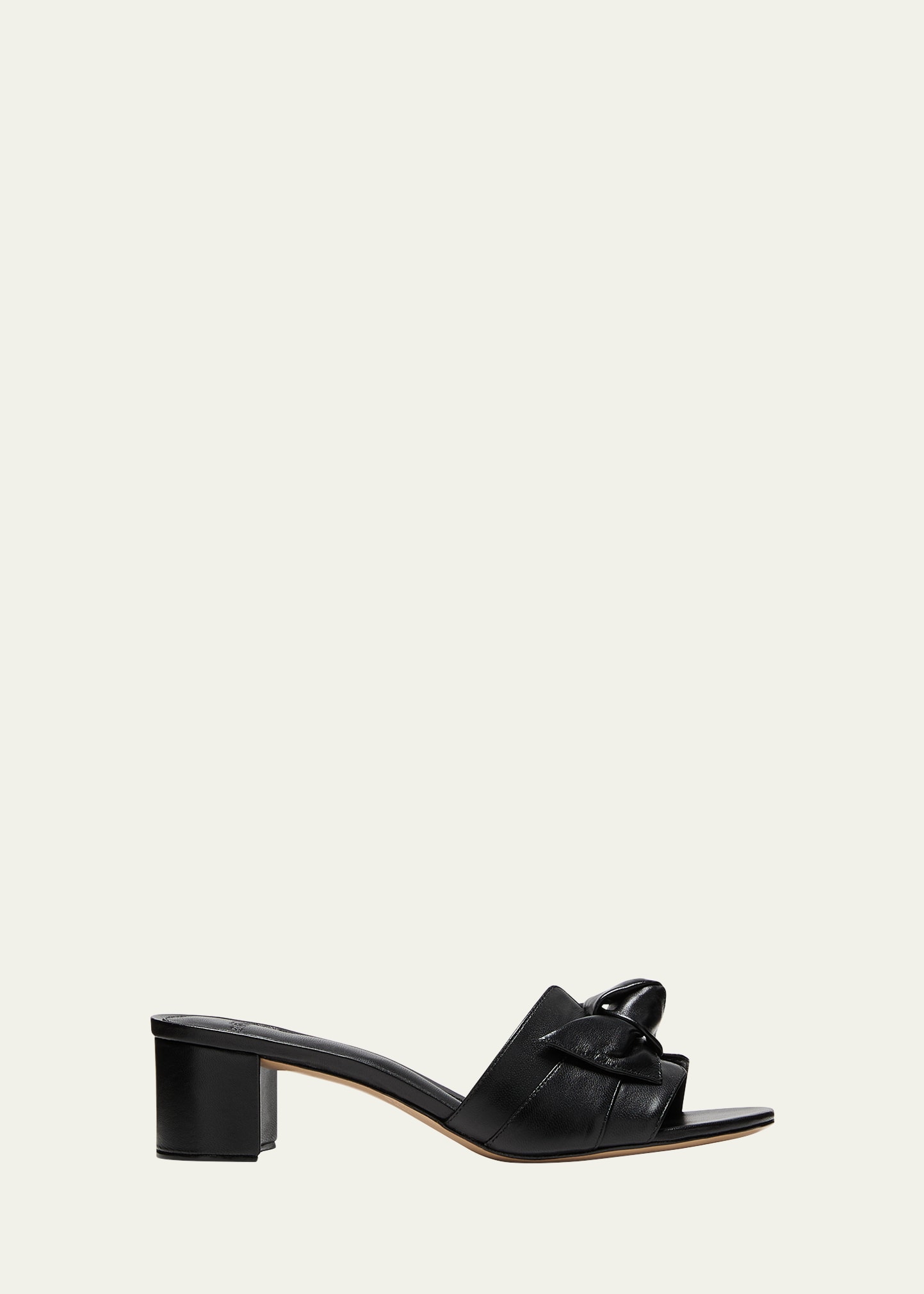 Shop Alexandre Birman Maxi Clarita Leather Knot Mule Sandals In Black