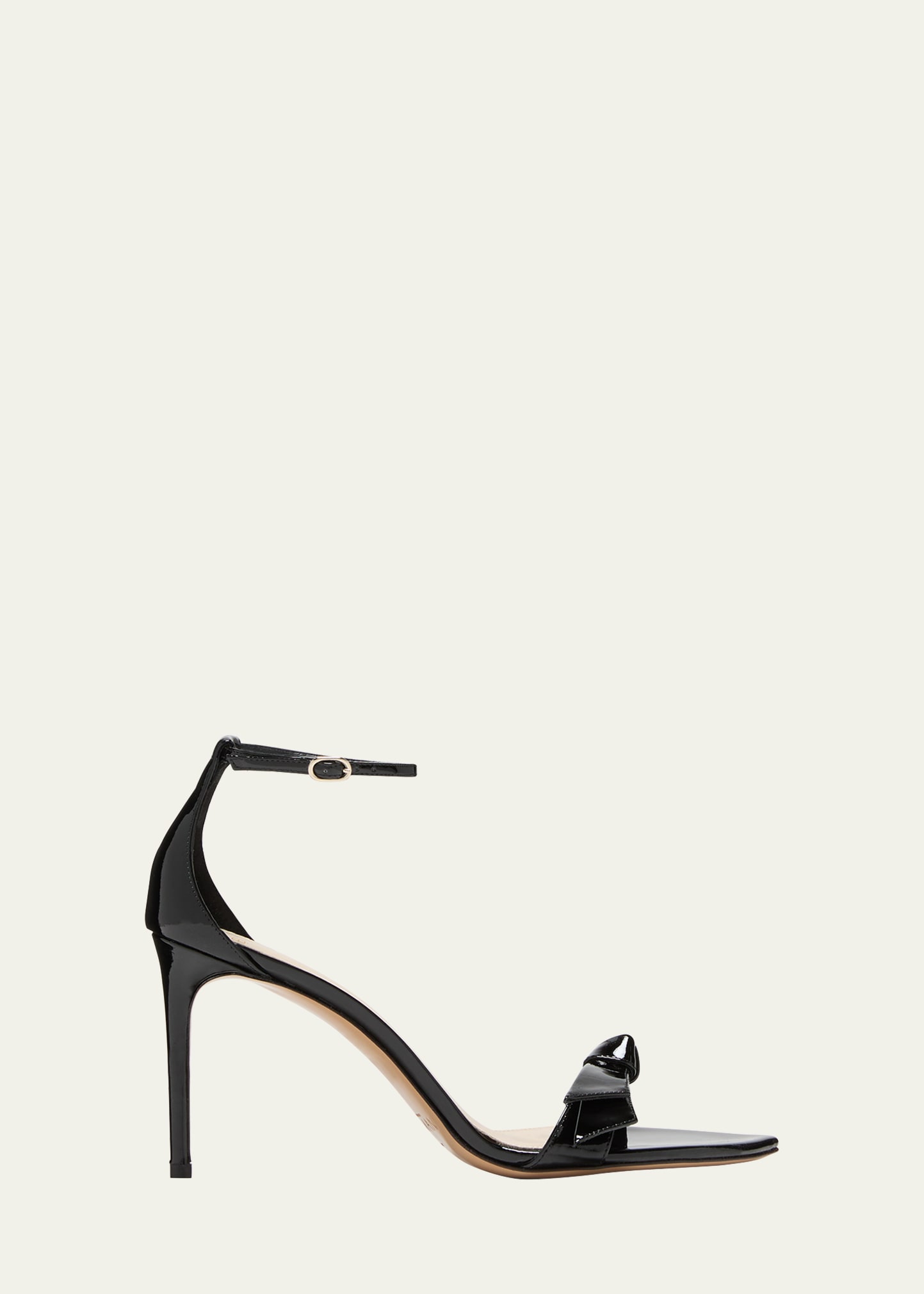 Alexandre Birman Clarita Patent Bow Ankle-strap Sandals In Schwarz
