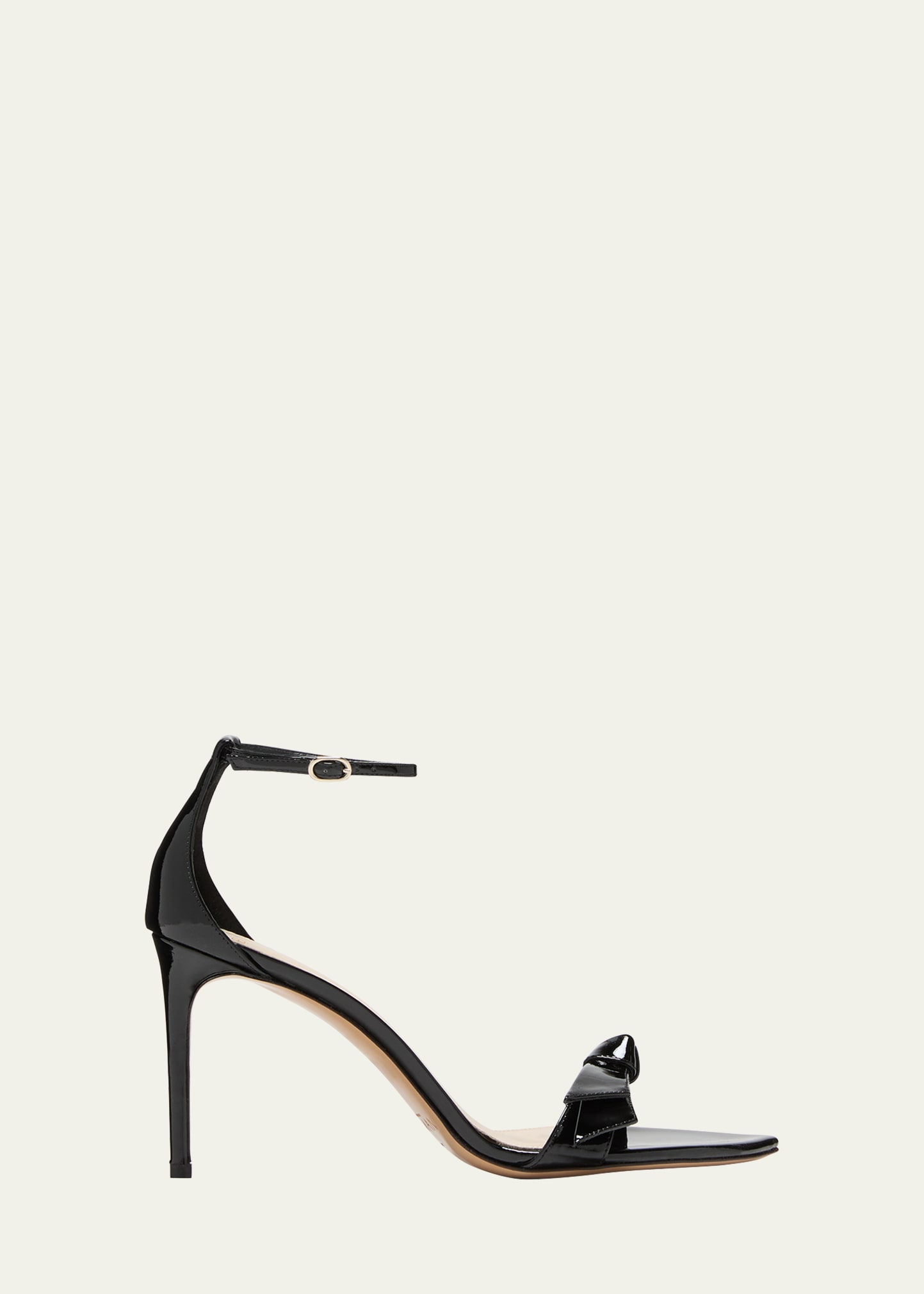 Alexandre Birman Clarita Patent Bow Ankle-strap Sandals In Black