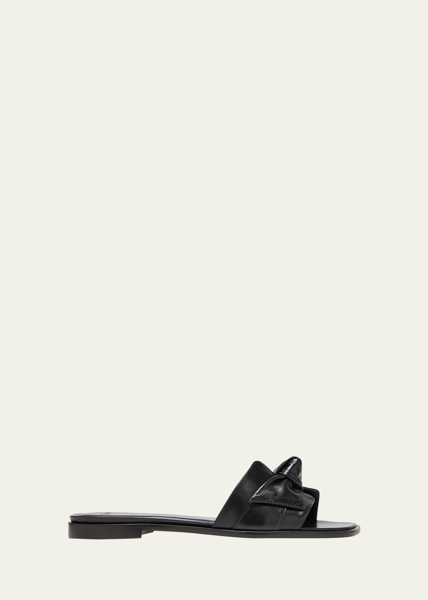 Shop Alexandre Birman Maxi Clarita Leather Knot Flat Sandals In Black