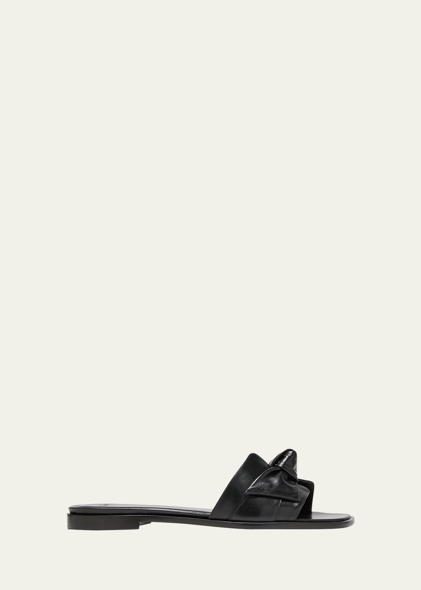 Alexandre Birman Maxi Clarita Leather Knot Flat Sandals In Black