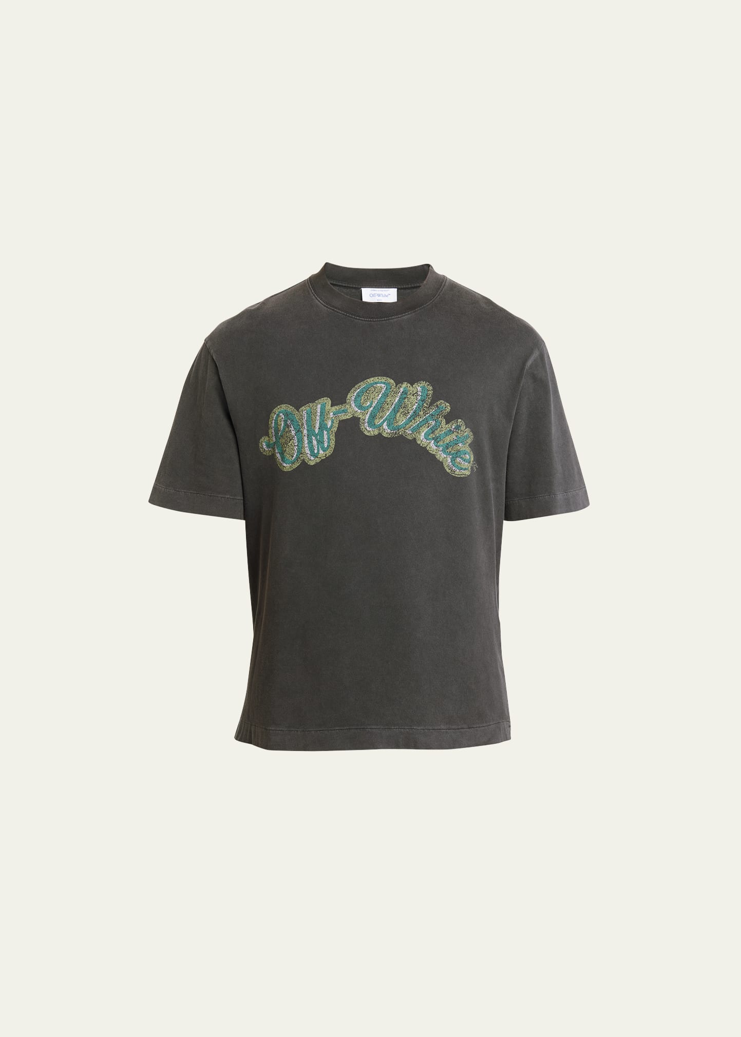 Shop Off-white Men's Faded Bacchus Logo T-shirt In Black