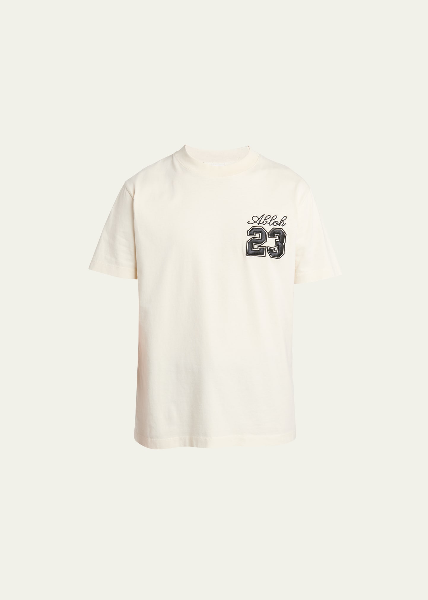 Off-white Off White Crew Neck T Shirt With 23 Logo In Angora