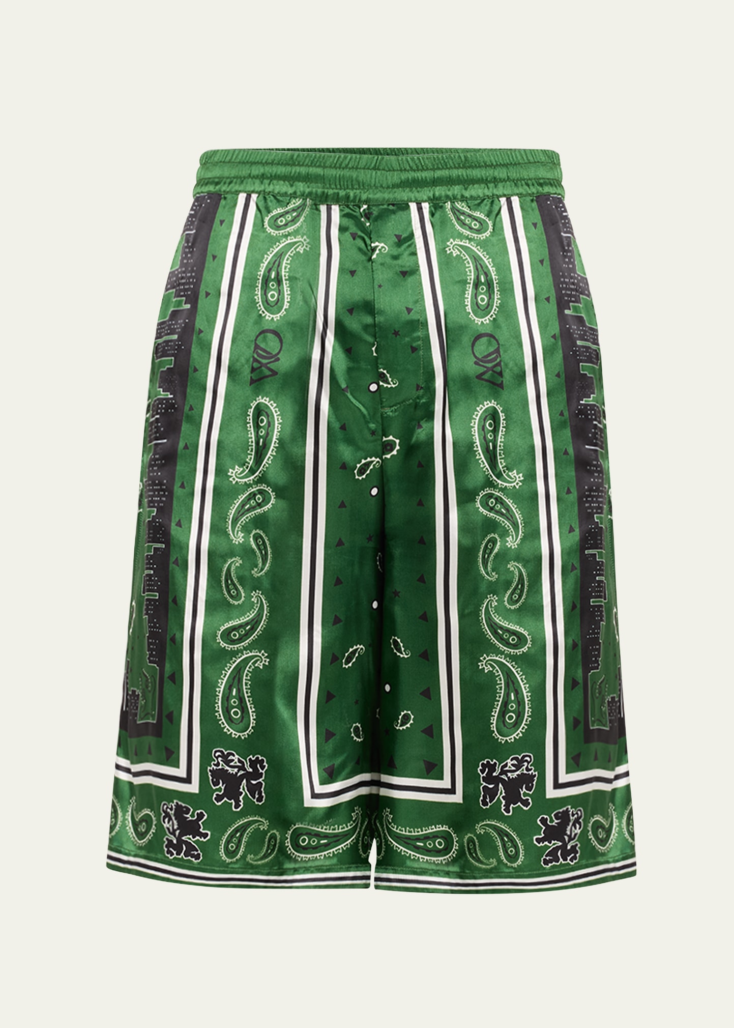 Off-white Off White Omcb092 S24 Fab001 Man Willow Bou Short In Green