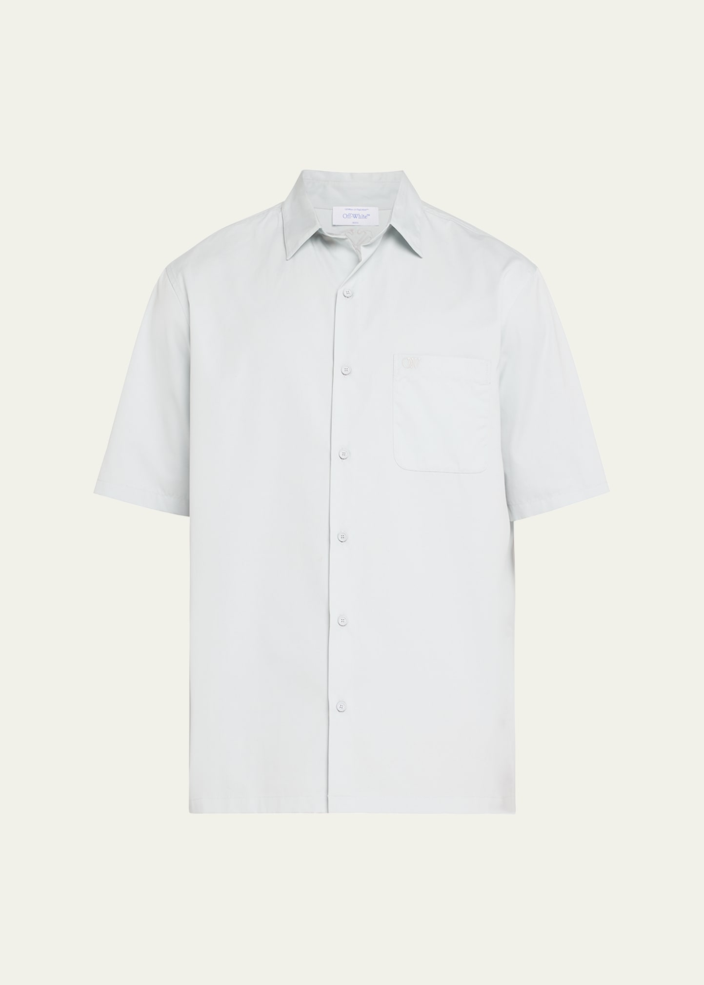 Off-white Men's Heavy Cotton Camp Shirt In Artic Ice