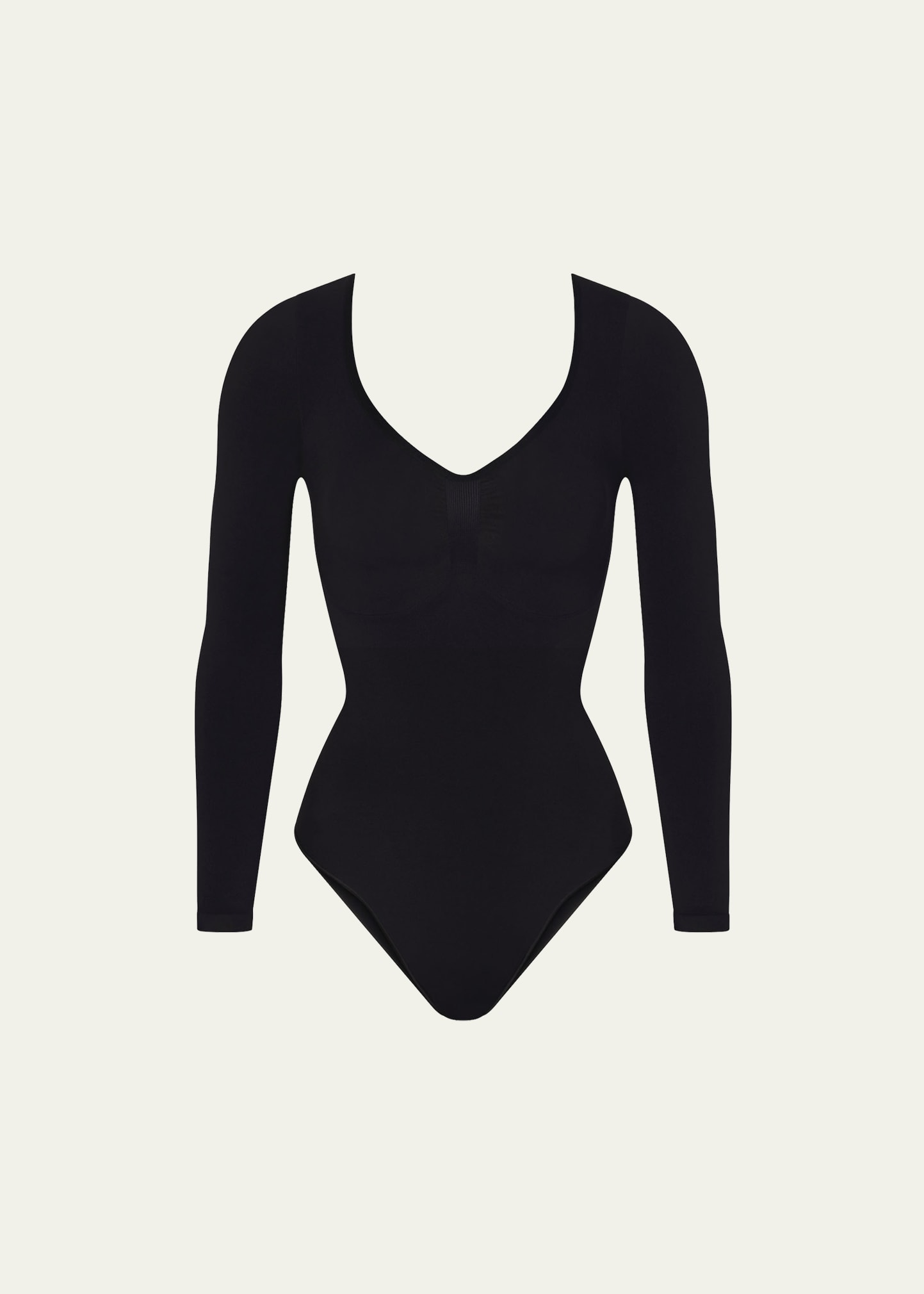 Shop Skims Seamless Sculpt Low-back Shaping Bodysuit In Onyx