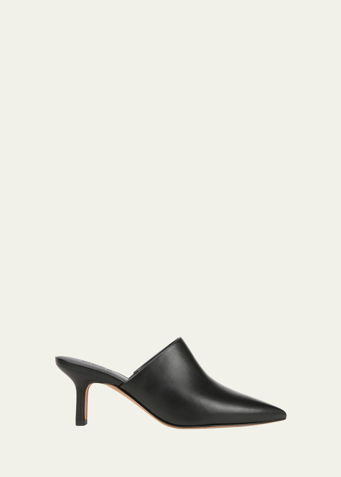 Vince Penelope Leather Point-toe Mules In Black