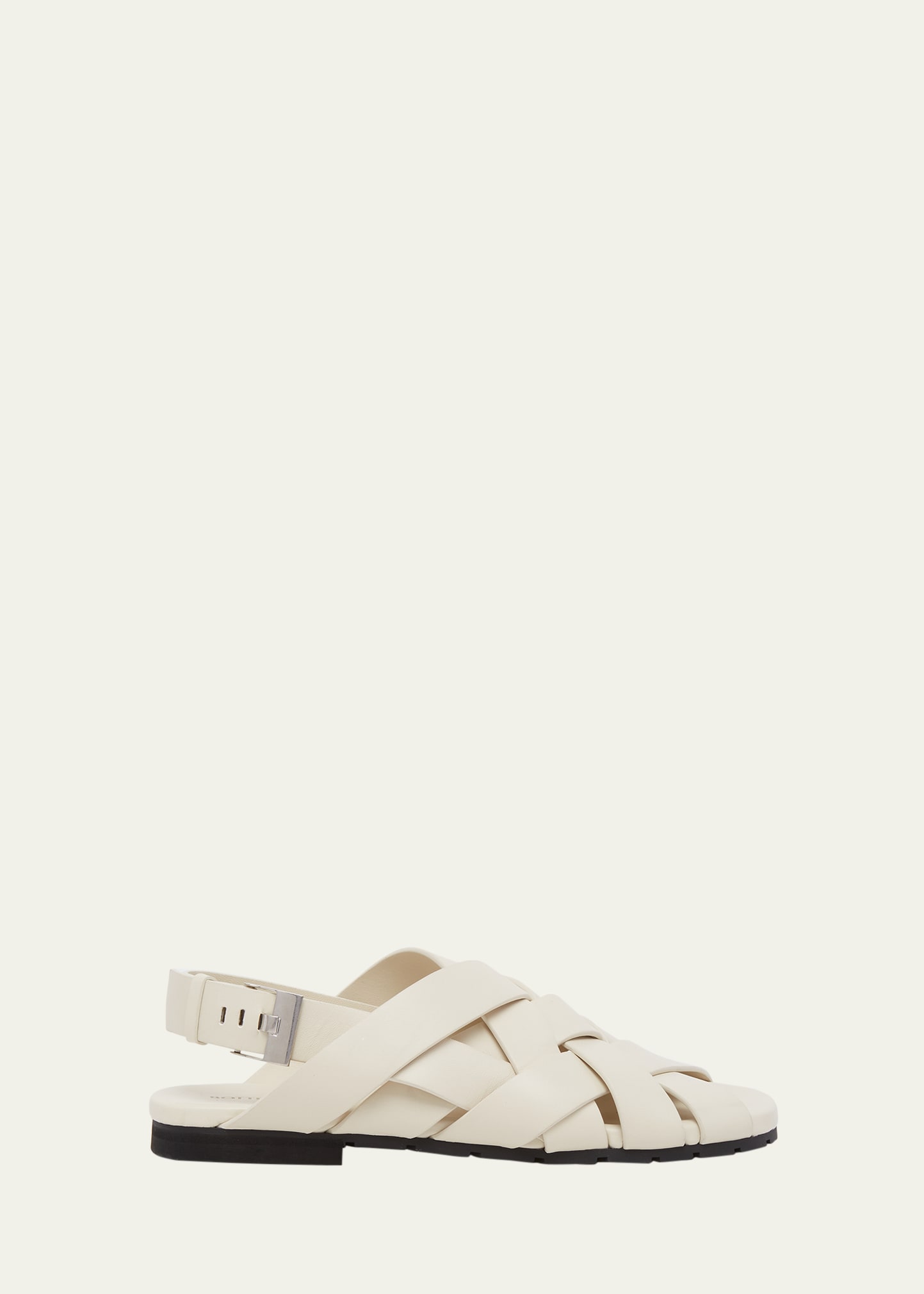 Shop Bottega Veneta Men's Alfie Leather Slingback Sandals In Sea Salt