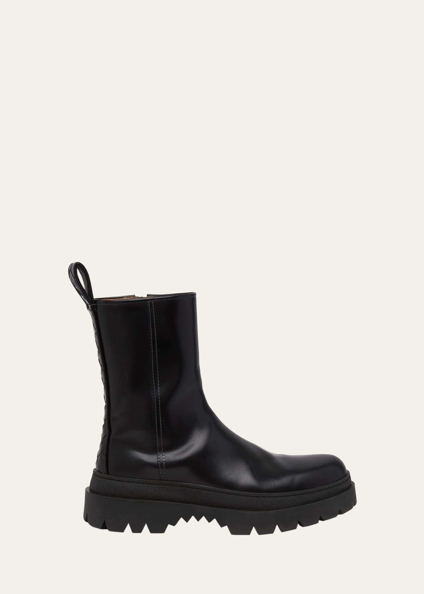 Bottega Veneta Men's Intrecciato-detail Leather Ankle Boots In Black