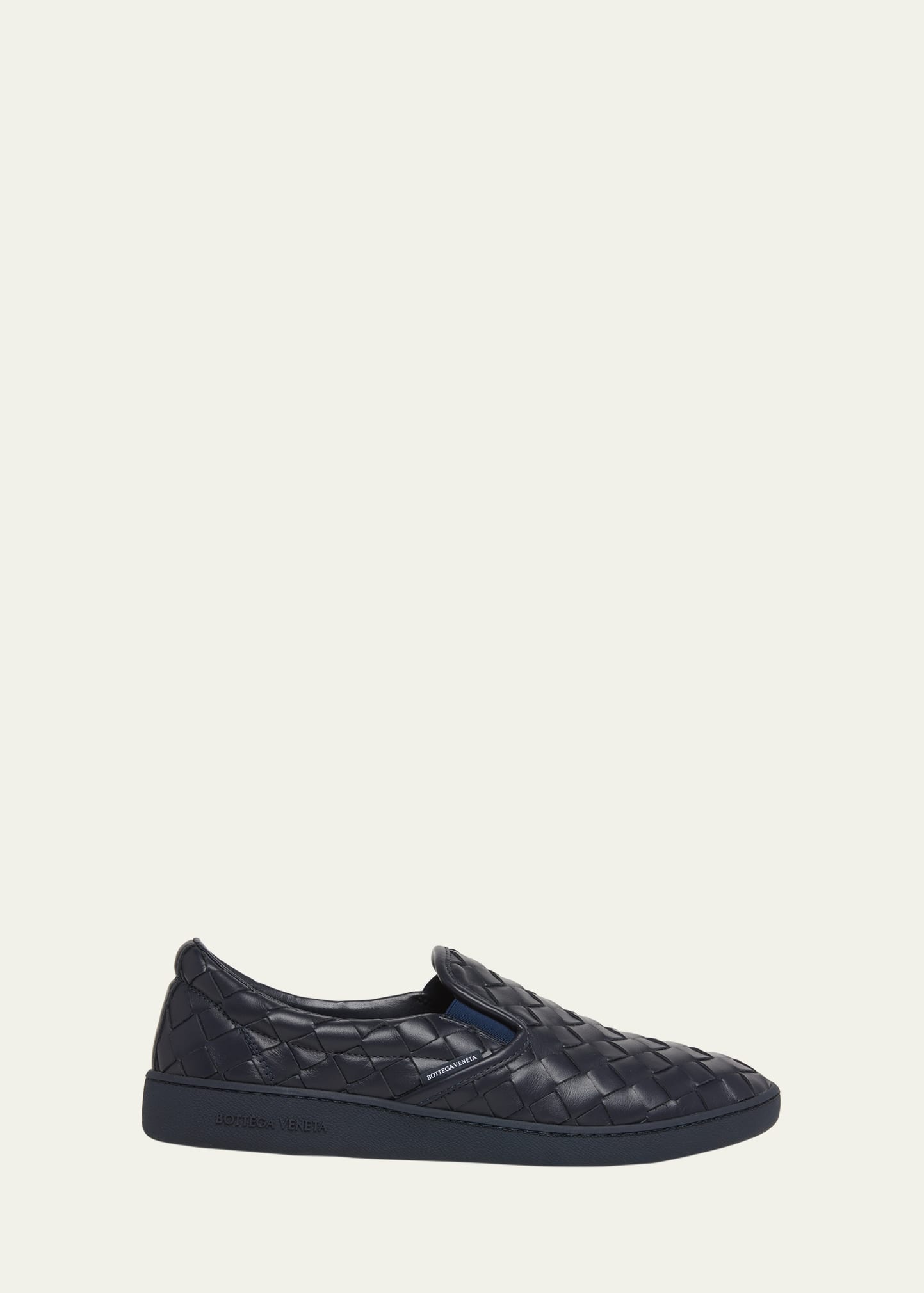 Bottega Veneta Sawyer Blue Slip-on Sneakers With Logo Detail And Intreccio Motif In Leather Man In Space