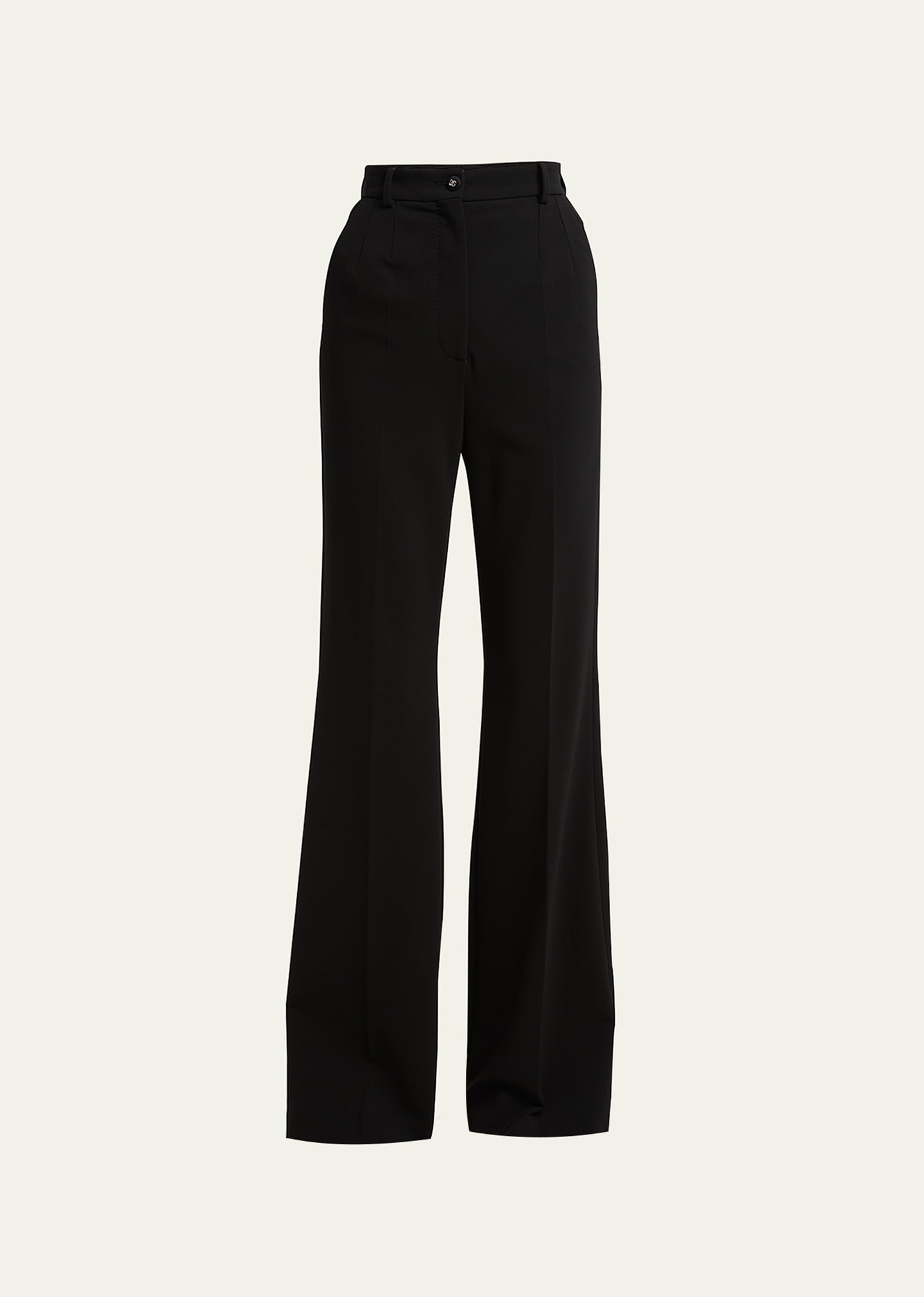Shop Dolce & Gabbana Milan Stitch Flare Trousers In Black