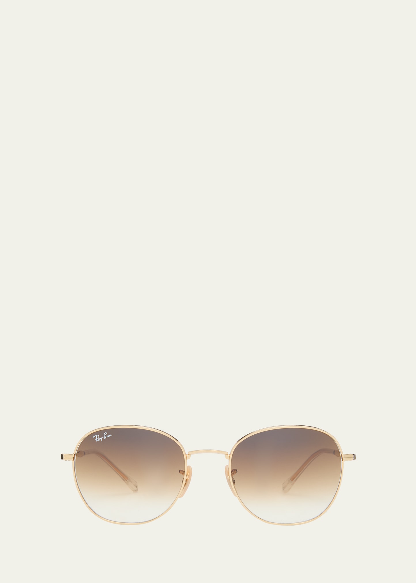 Shop Ray Ban Rb3809 Round Gradient Metal Sunglasses In Gold Flash
