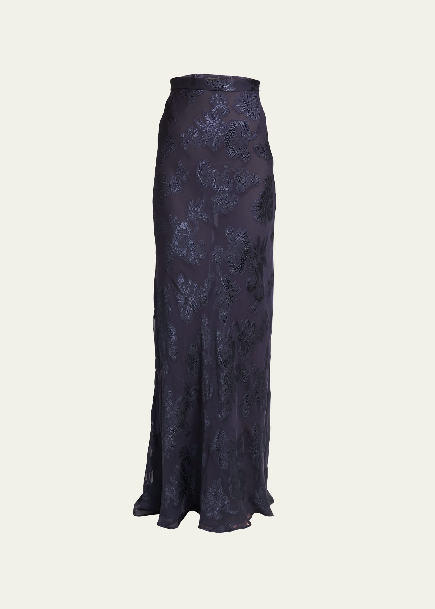 Shop Etro Solid Fil Coupe Maxi Skirt In Blue