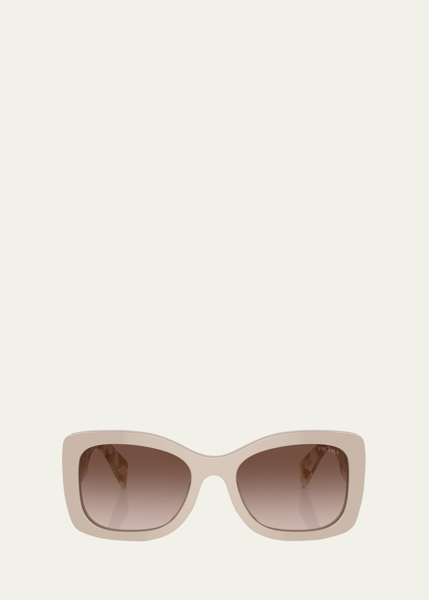 Prada Gradient Acetate Oval Sunglasses In Brown