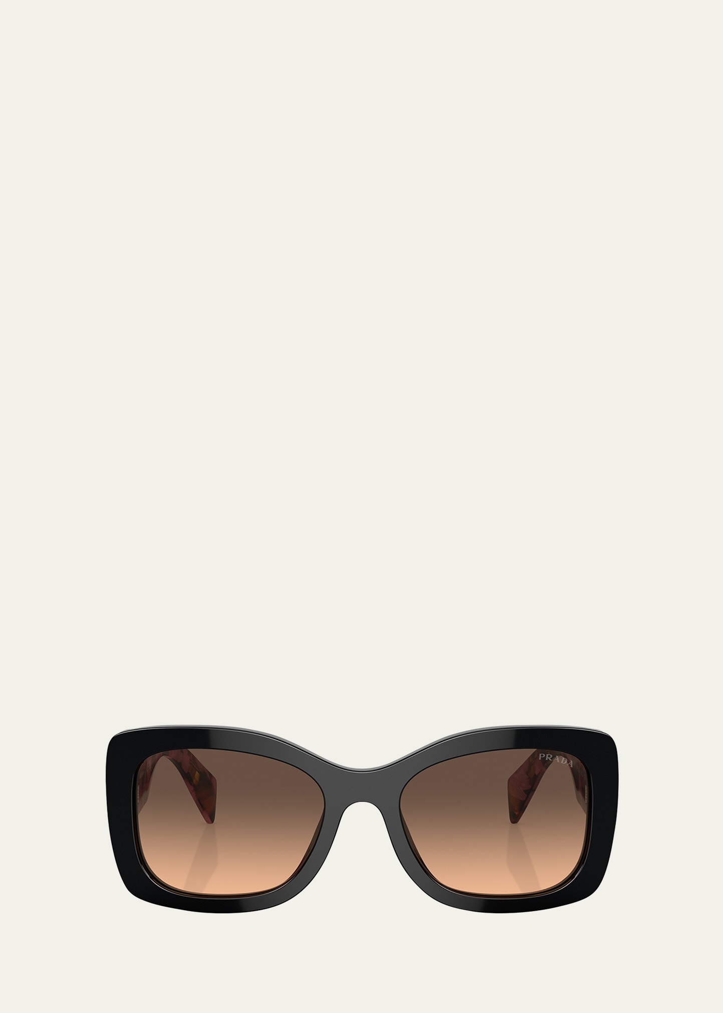 Prada Womens Purple Pr A08s Oval-frame Acetate Sunglasses In Dark Brown