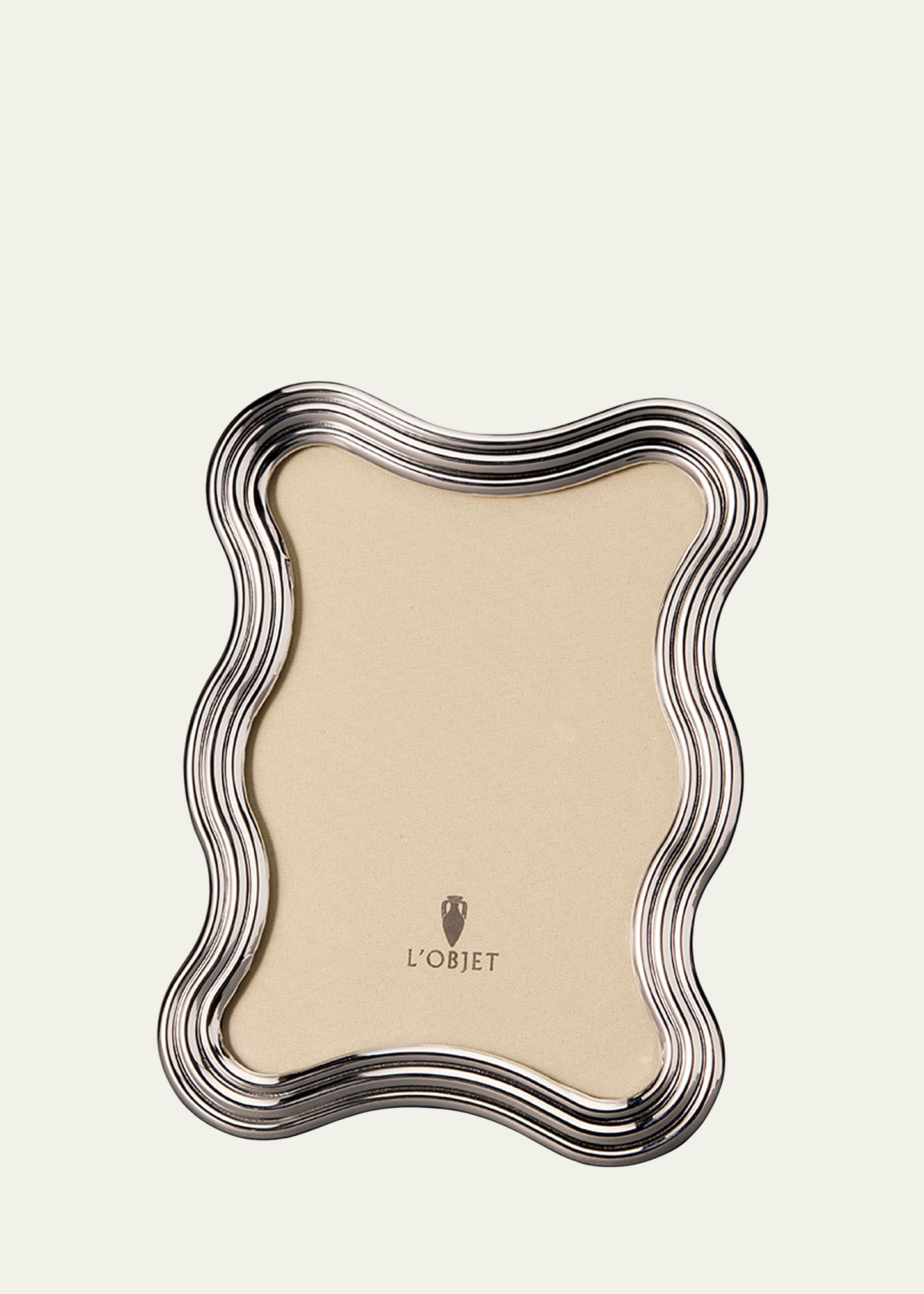 L'objet Silver-tone Ripple Photo Frame In Platinum