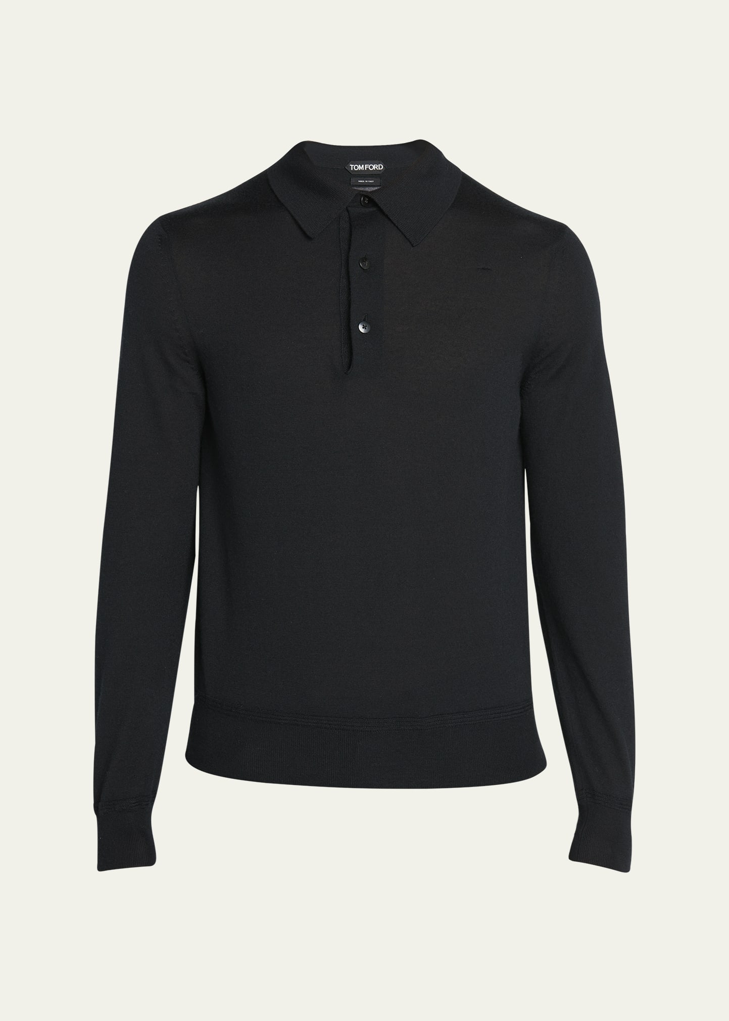 Tom Ford Wool Polo Sweater In Black