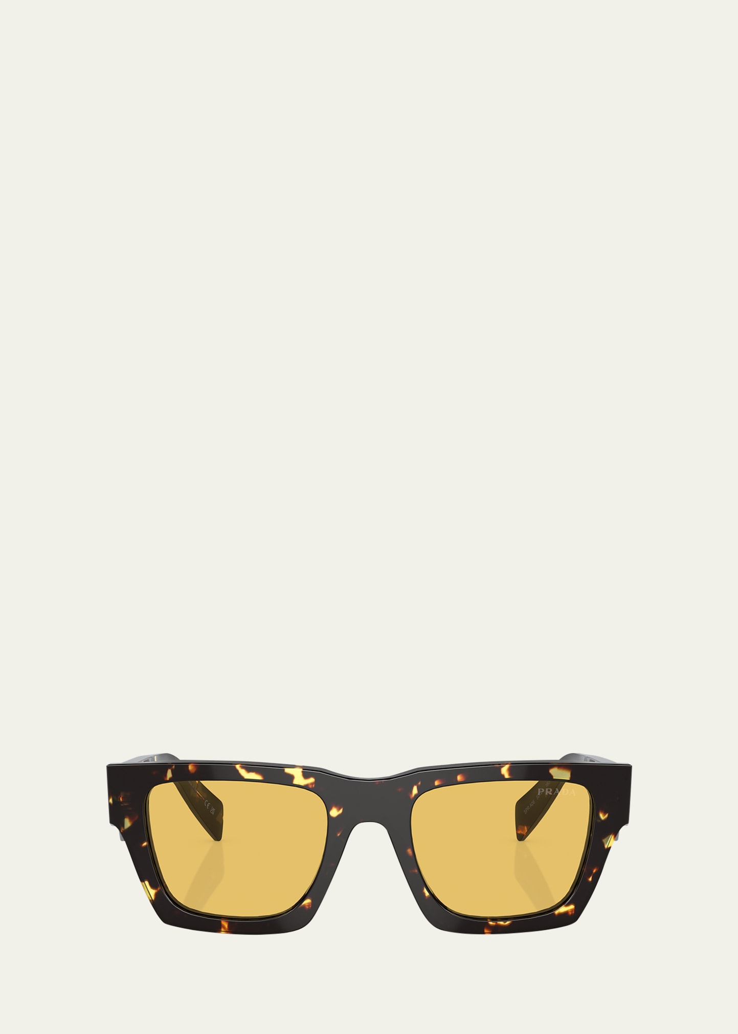 Prada Logo Acetate Rectangle Sunglasses In Black Tort