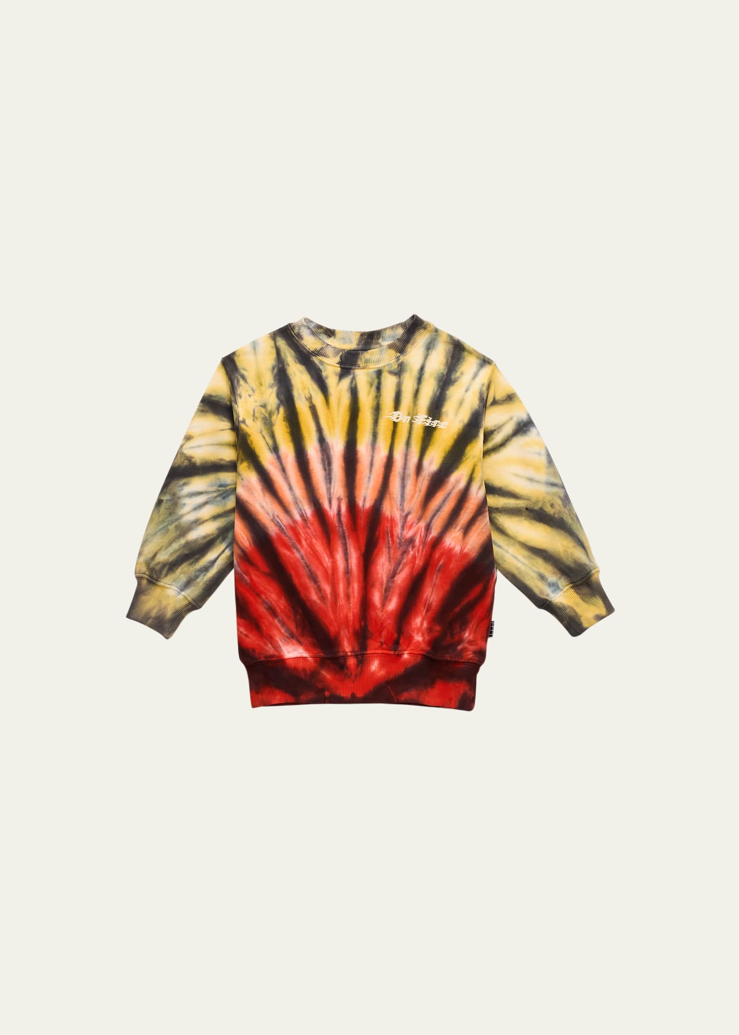 Shop Molo Boy's Monti Flames Graphic Sweatshirt In Fire Dye