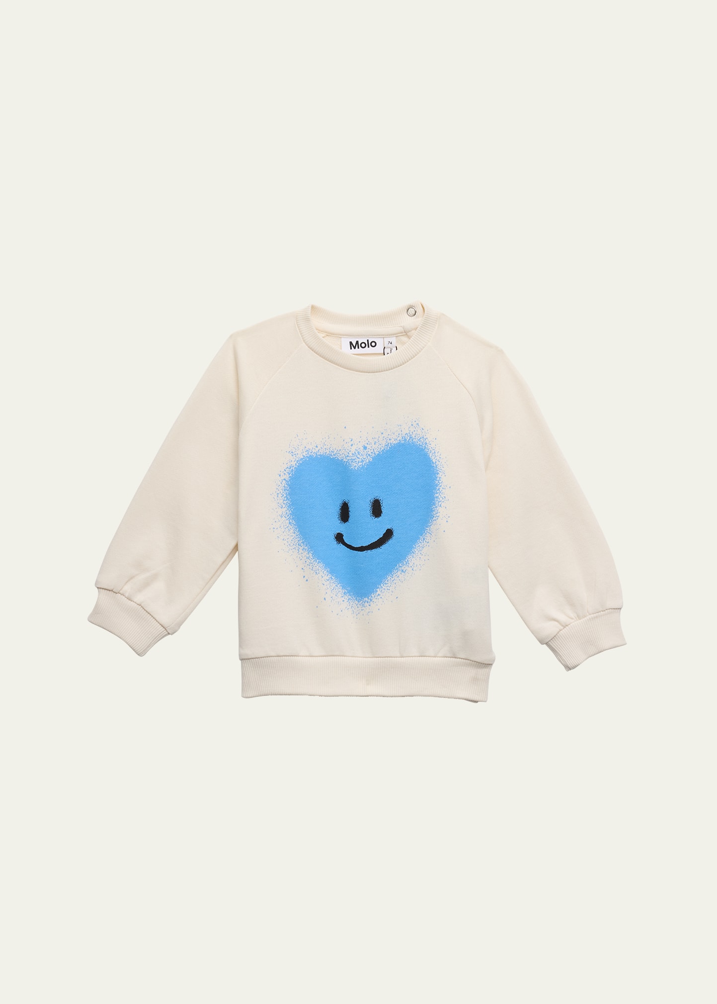 Molo Kid's Disc Musical Notes-print Sweatshirt In Blue Heart