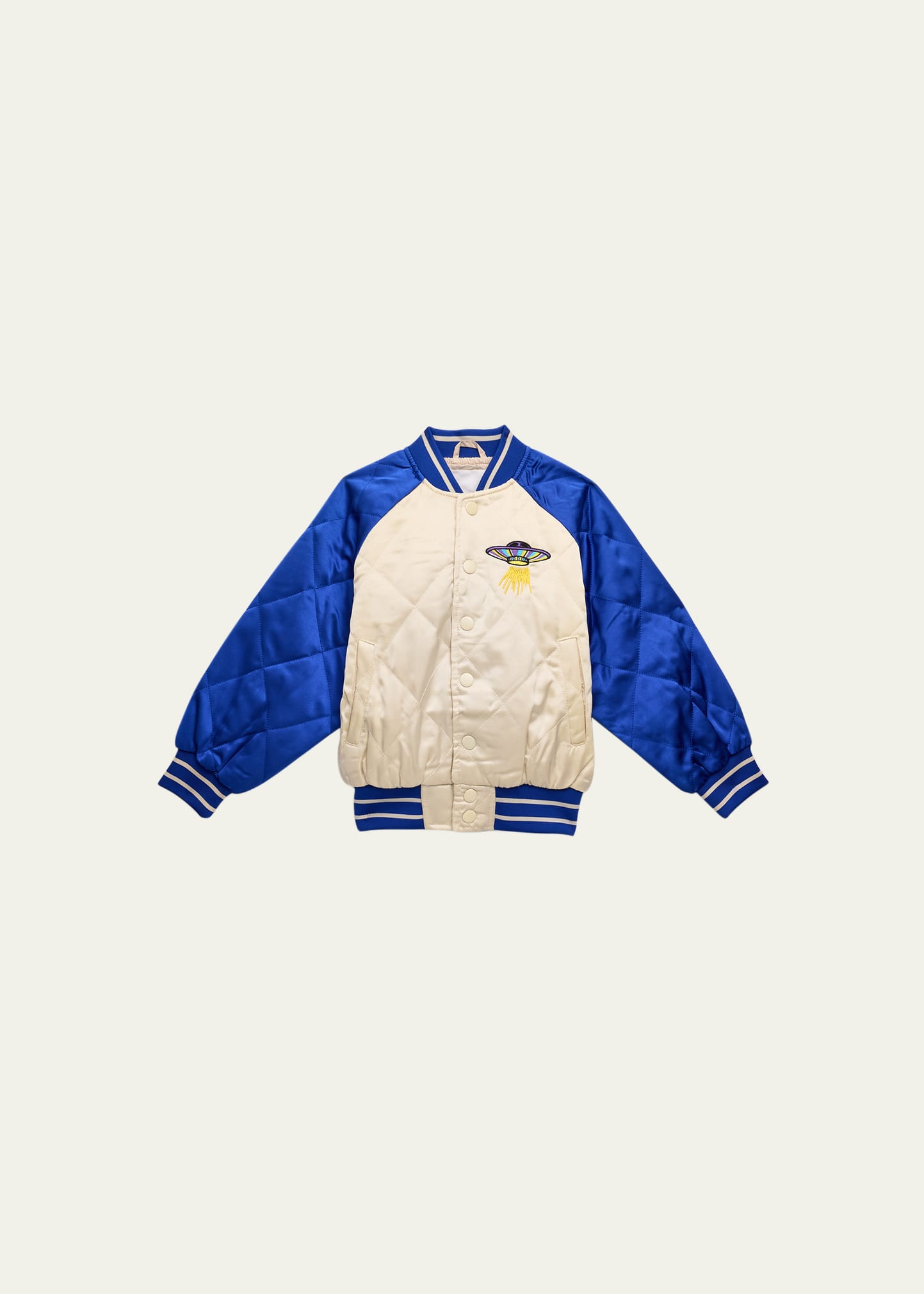 Boy's Haru Quilted UFO Graphic Bomber Jacket, Size 4-7