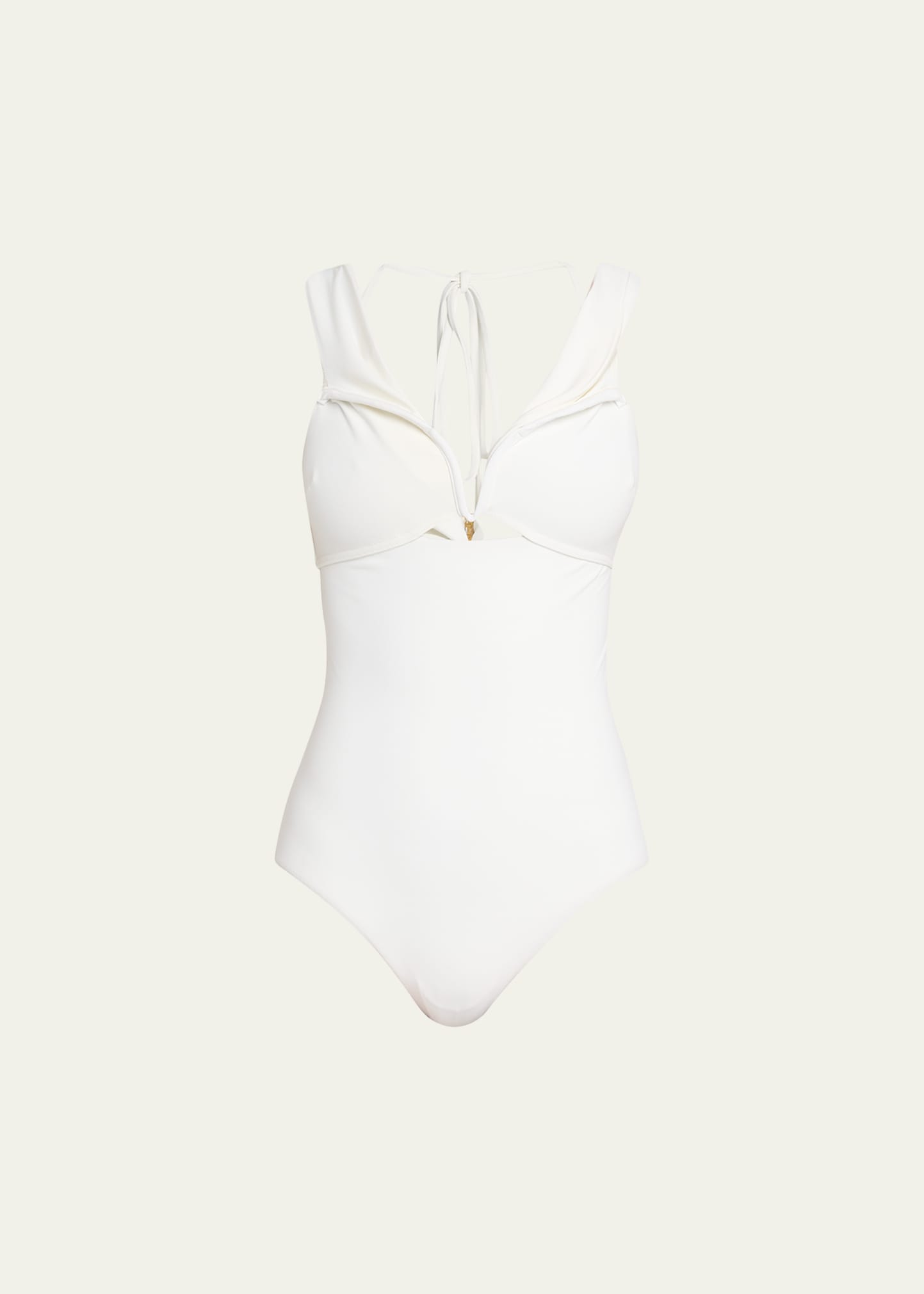 Shop Zimmermann Lexi Off-shoulder One-piece Swimsuit In Ivory