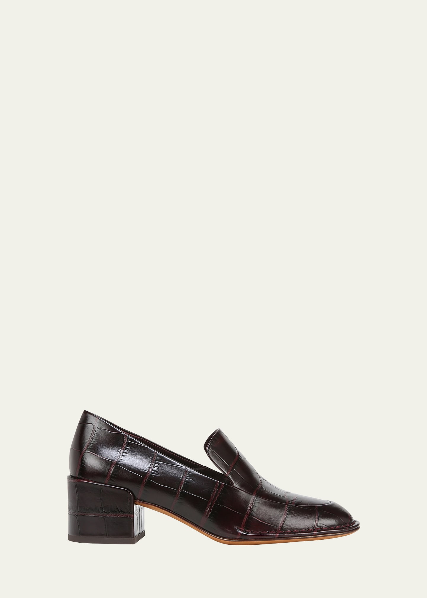 Millie Alligator-Embossed Leather Loafers