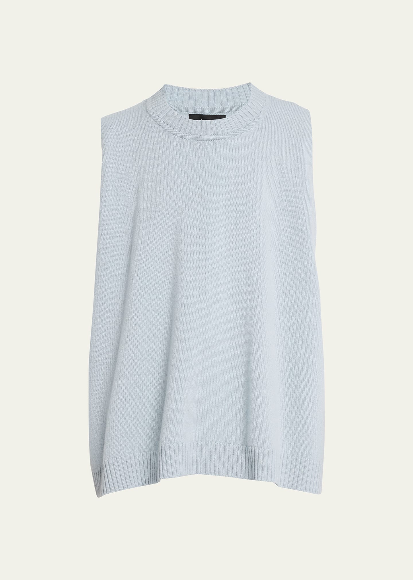 Eskandar A-line Sleeveless Round-neck Sweater (mid Plus Length) In Jadelight